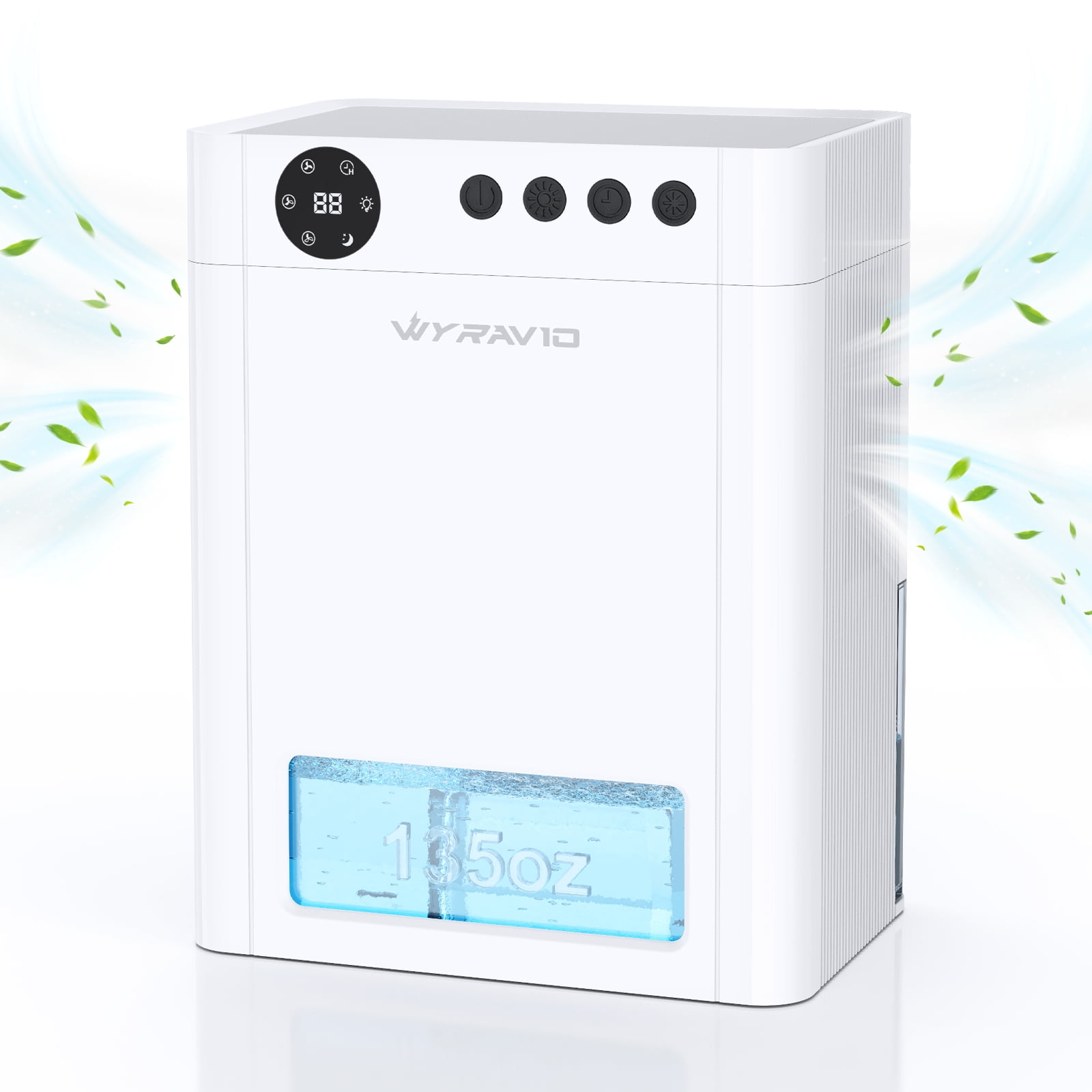 WYRAVIO 20-Pint Dehumidifier for Home, Dehumidifier for Bedroom Covers up to 1100 Sq. Ft.with 135 OZ Visible Water Tank, Auto Shut-off, Sleep Mode