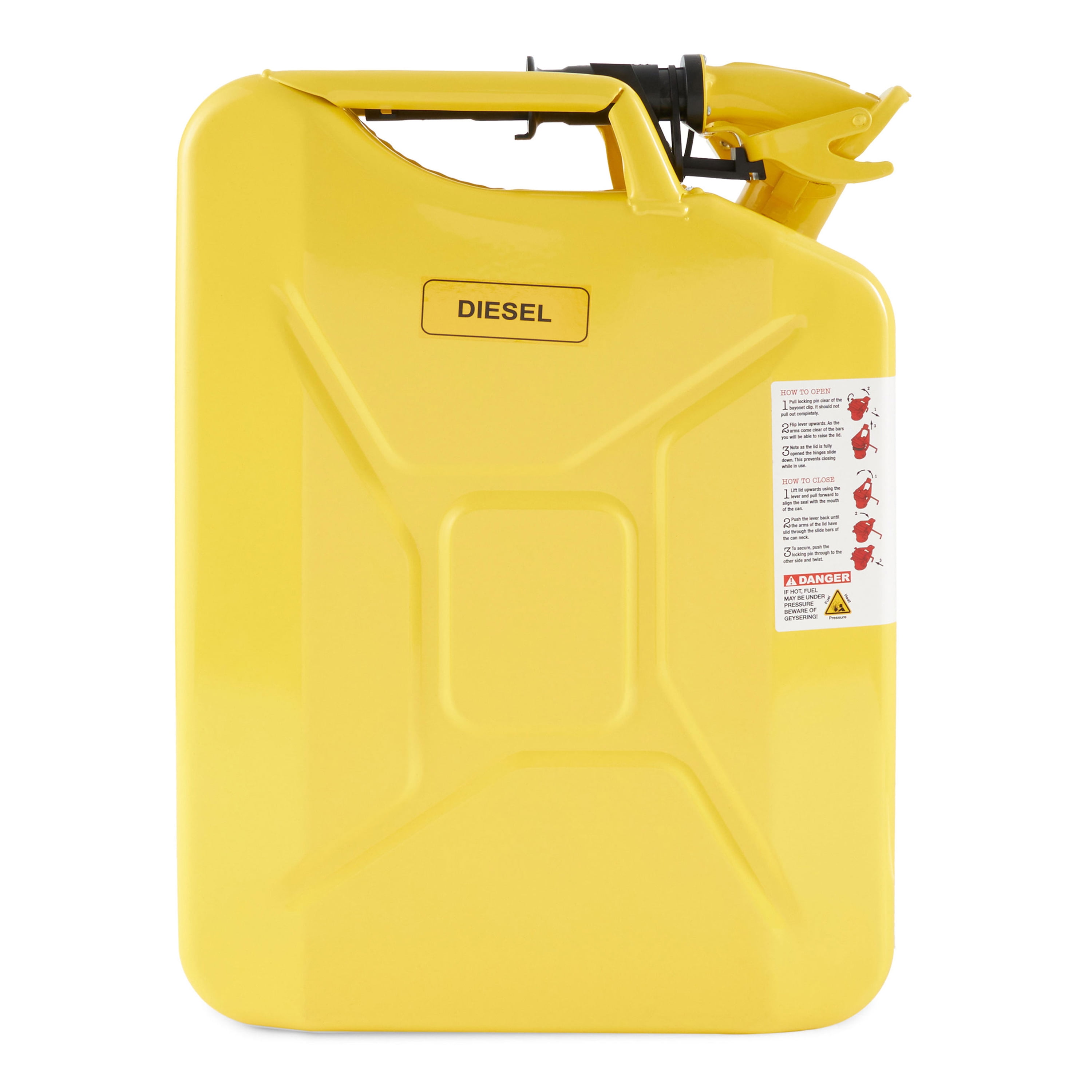 Wavian 3011 5.3 Gallon Gasoline Emergency Fuel Container Leak-Proof Yellow
