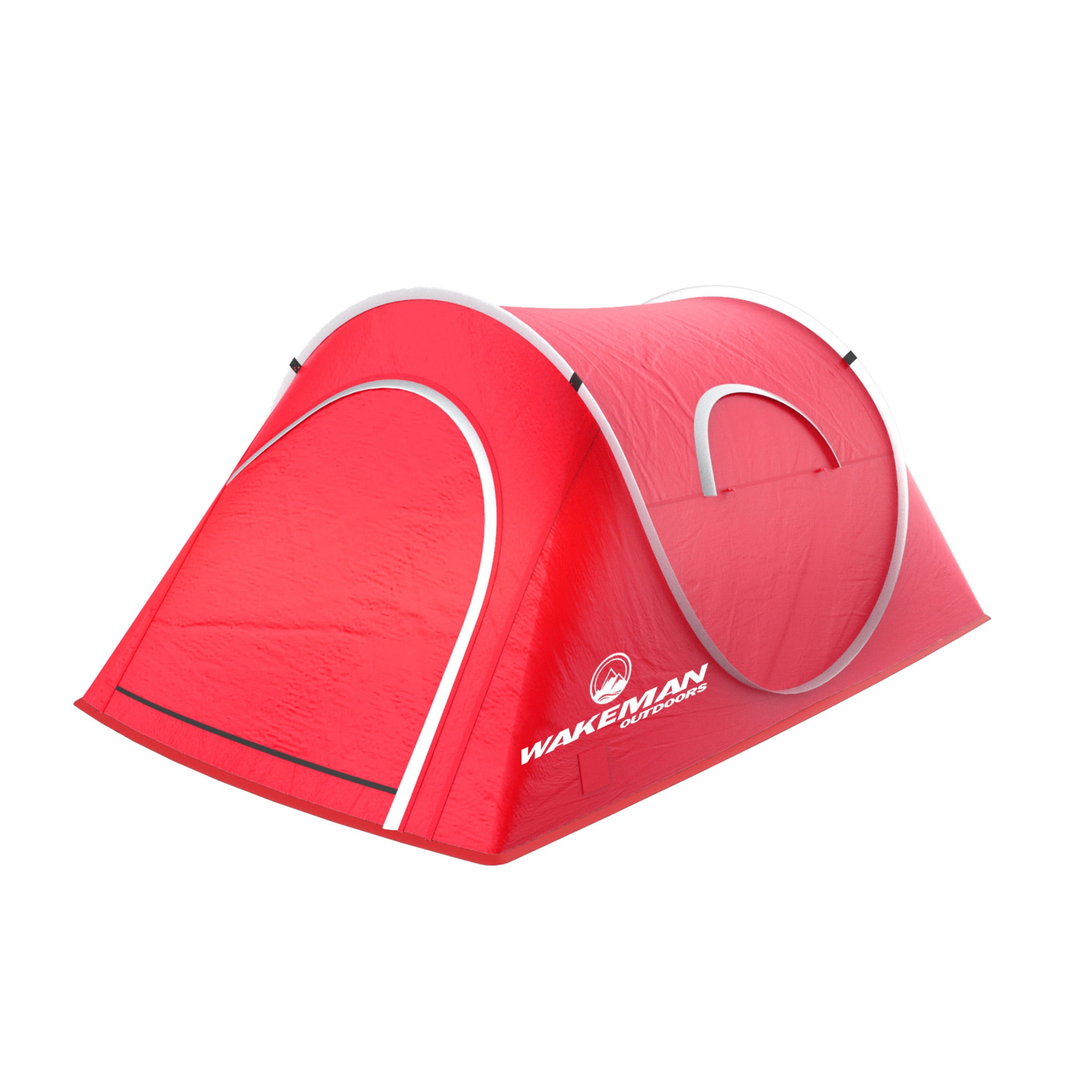 Wakeman Outdoors 2 Person Pop Up Tent with Layered Door and Carry Bag, Red