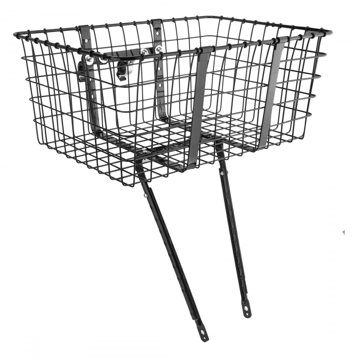 Wald 157 Front Giant Delivery Basket: Gloss Black, 7/8" to 31.8mm Bars, Dimensions: 21" x 15" x 9"