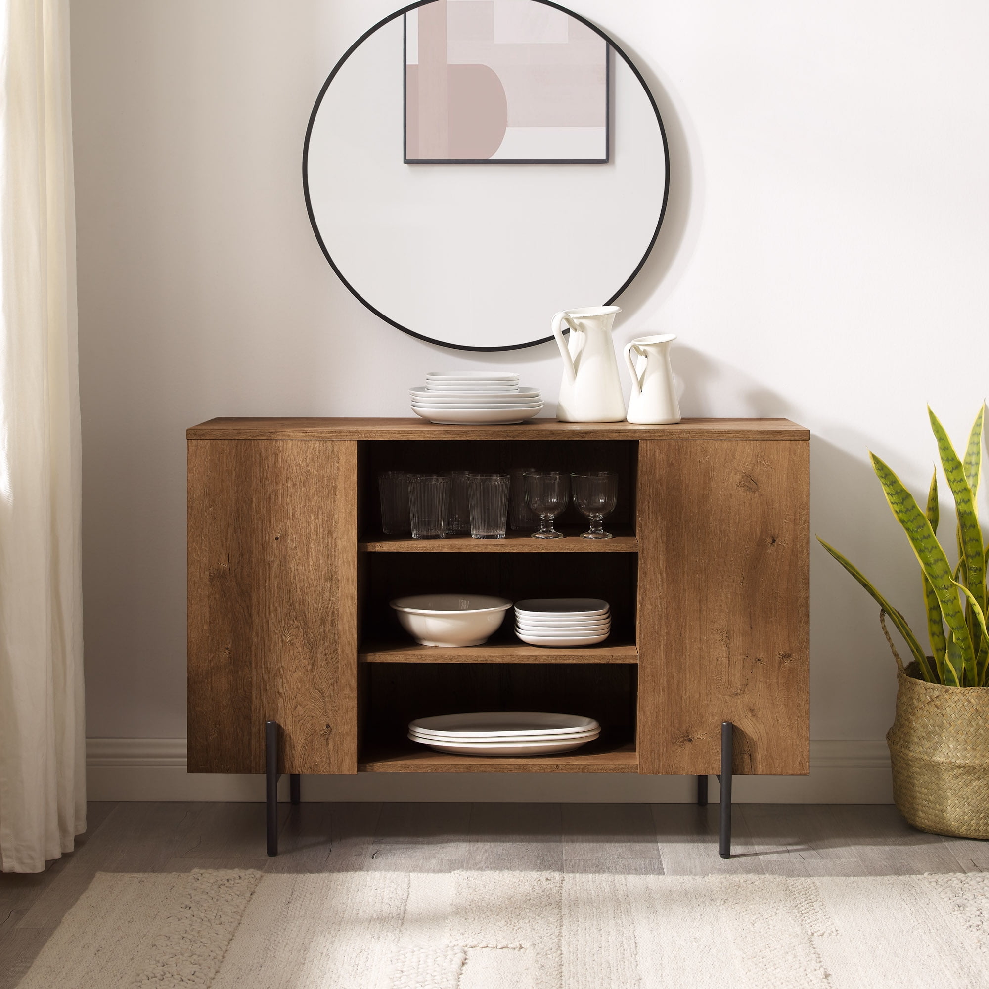 Walker Edison 43" Modern Console Table, English Oak
