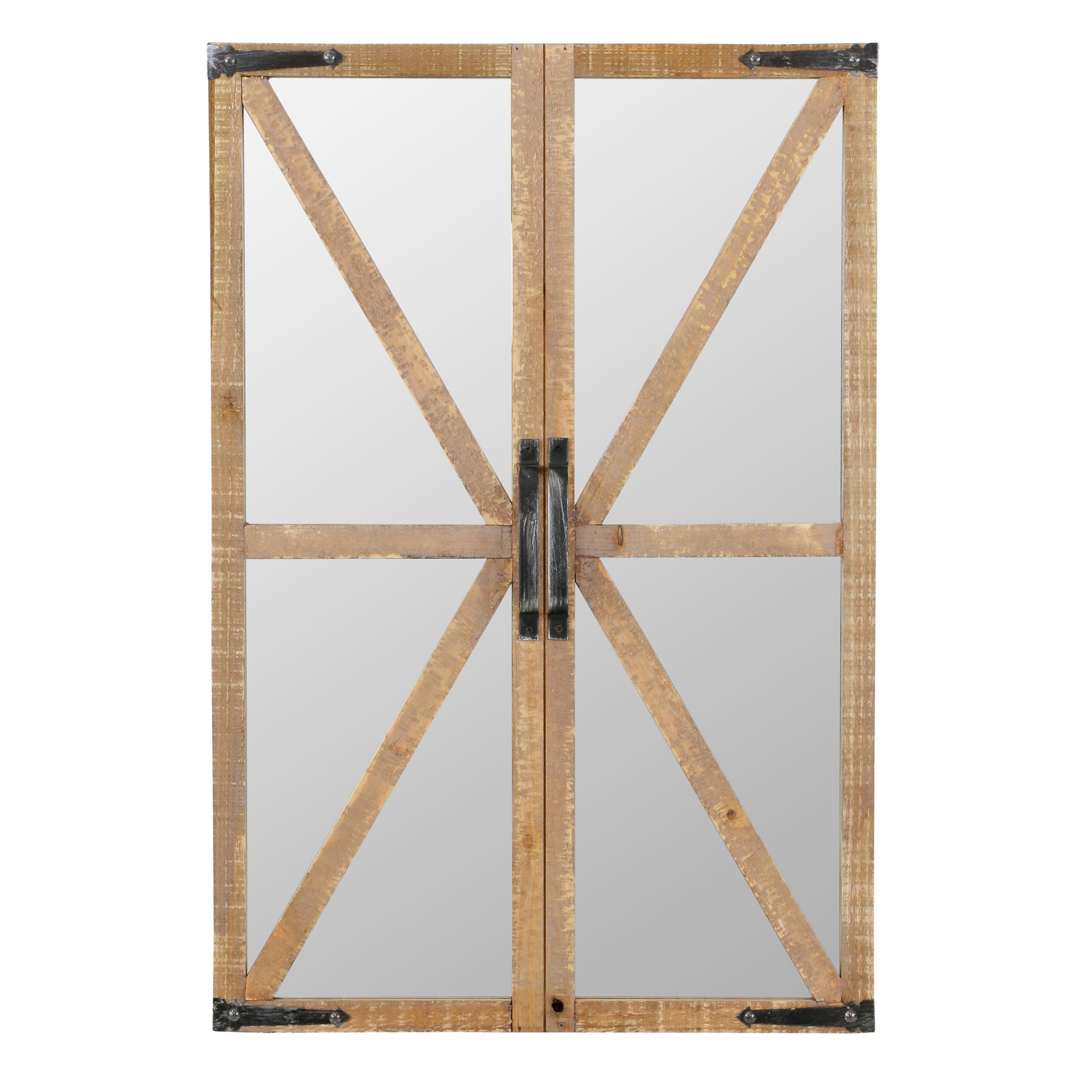 Walker Farmhouse Window Mirror Nutmeg 30" x 20" by Aspire