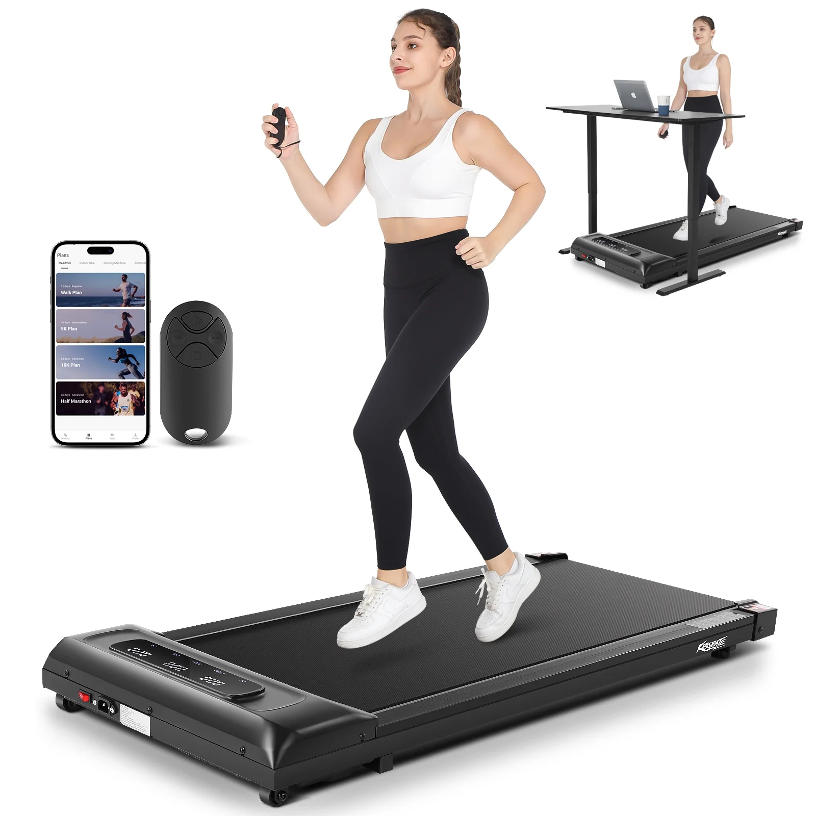 Walking Pad&Under Desk Treadmill for Home&Office, Speed Range 0.5~3.8mph, 300 lbs Weight Capacity