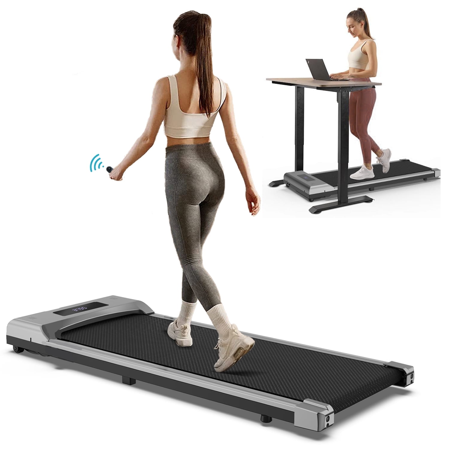 Walking Pad, Under Desk Treadmill, Portable Treadmill with Remote Control LED Display, Quiet Walking Jogging Machine for Office Home