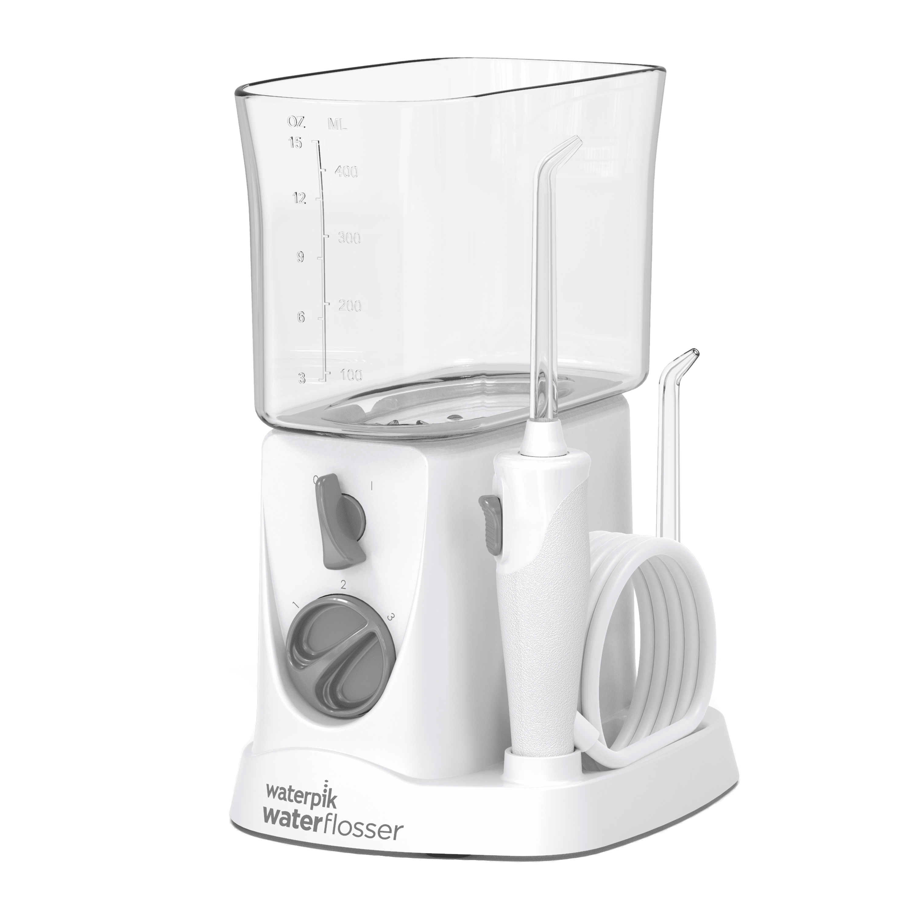 Waterpik Nano Water Flosser with 3 Settings, 2 Tips, ADA Accepted, White