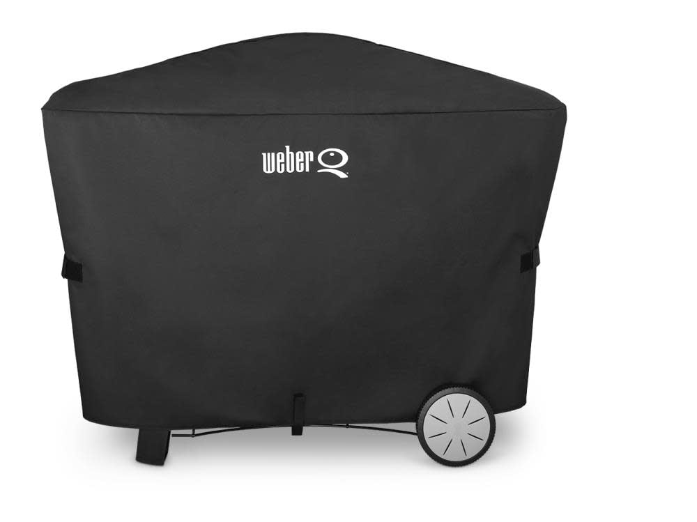 Weber 7112 Premium Grill Cover For Q 2000 & 3000 Series Gas Grills On Patio Cart