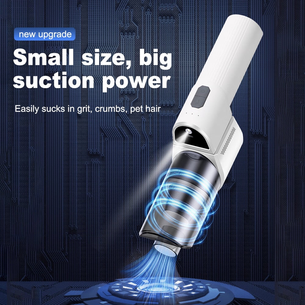 WeHoming 16000Kpa Handheld Vacuum Cleaner with LED Light 180° Foldable Vacuum Cleaner All-in-One Multifunction Blowing/Vacuuming/Pumping Rechargeable Strong Suction for Home Car Office