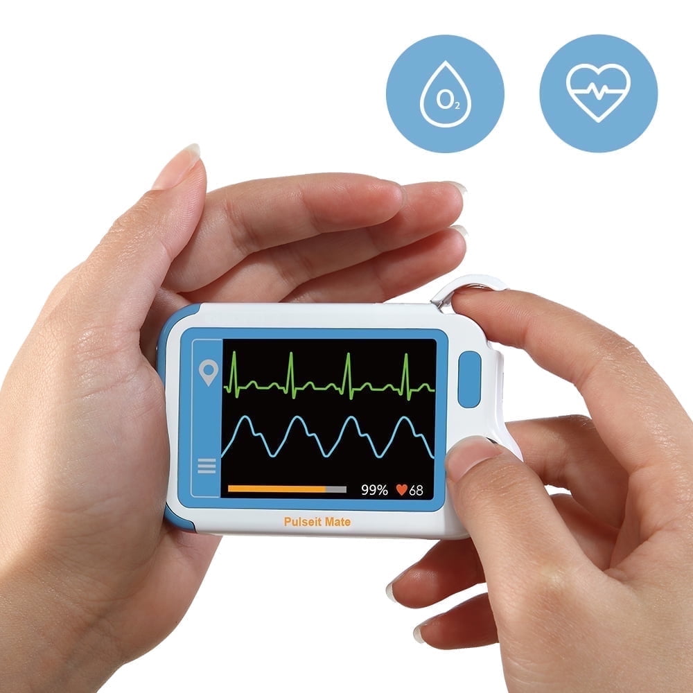 Checkme Pulsebit Mate Plus Personal ECG Monitor with Heart Monitor, Blue
