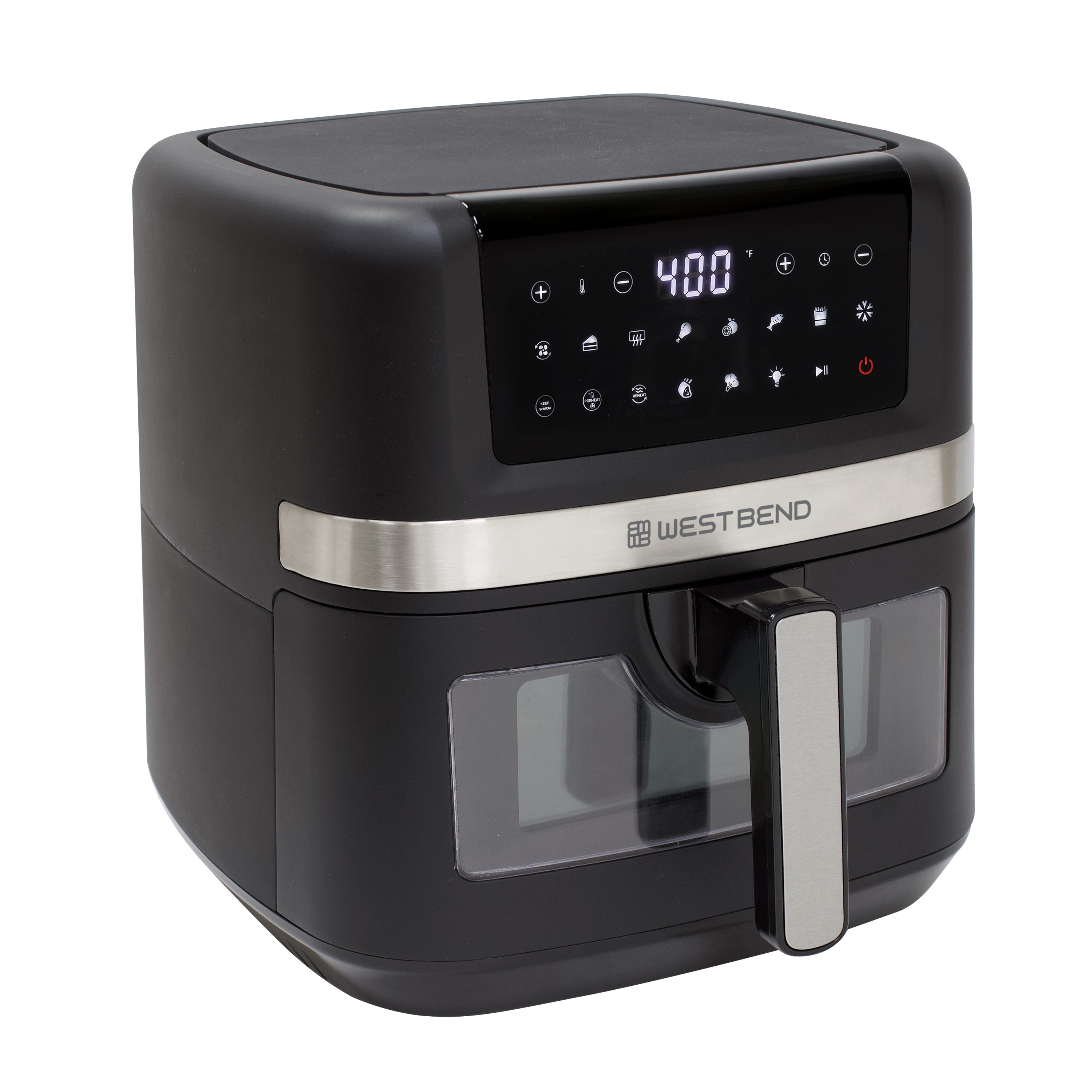 West Bend AFWB7QBK13 7 qt Air Fryer, Black with 13 One-Touch Presets
