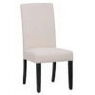 WestinTrends Linox Upholstered Dining Room Chairs, Modern Parsons Chair Linen Fabric Kitchen Dining Table Chairs with Solid Wood Legs, Beige