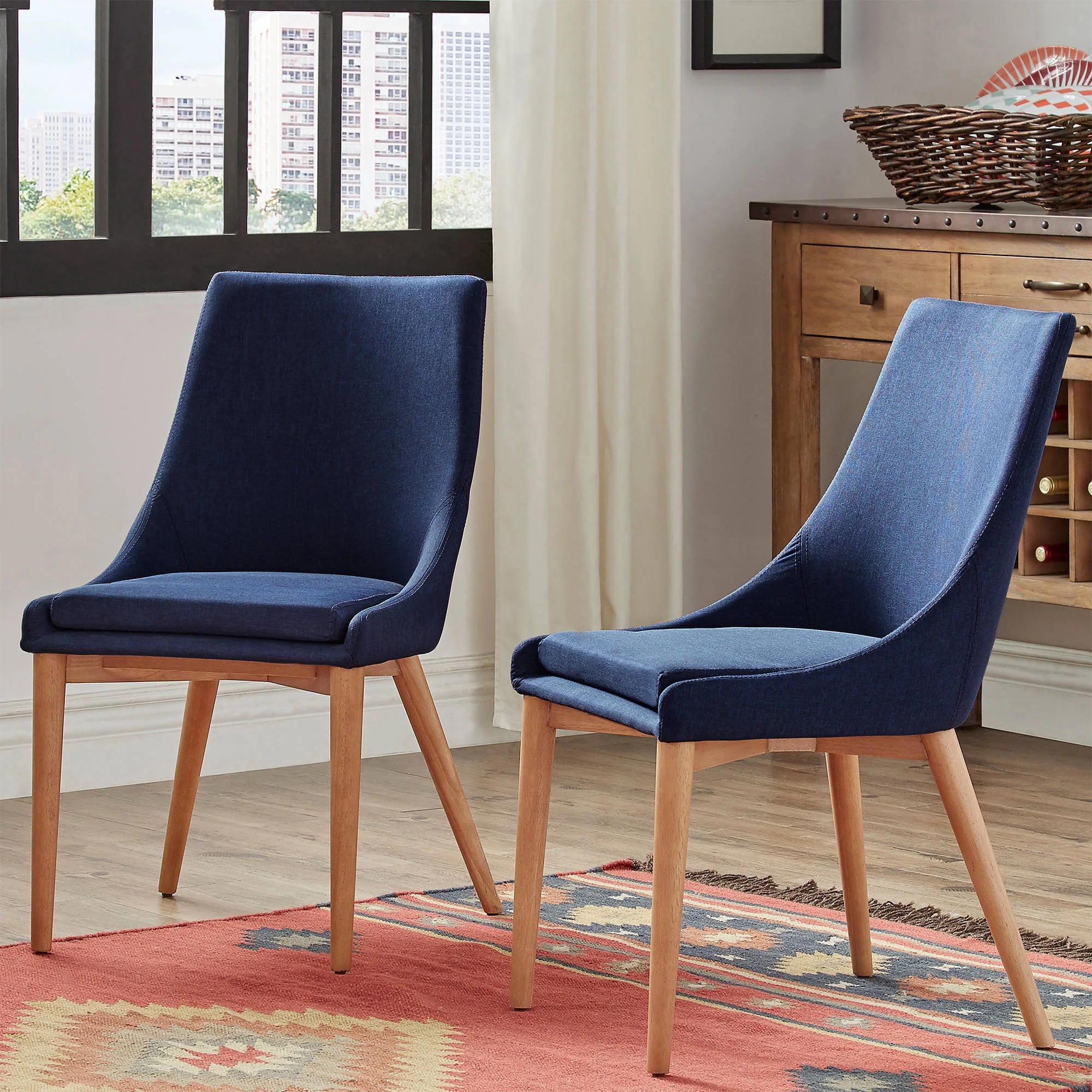 Weston Home Chelsea Lane Dining Chair, Set of 2, Twilight Blue