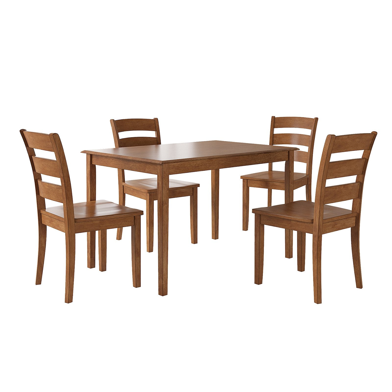 Weston Home Lexington 5-Piece Dining Set, 4 Ladder Back Chairs, Oak
