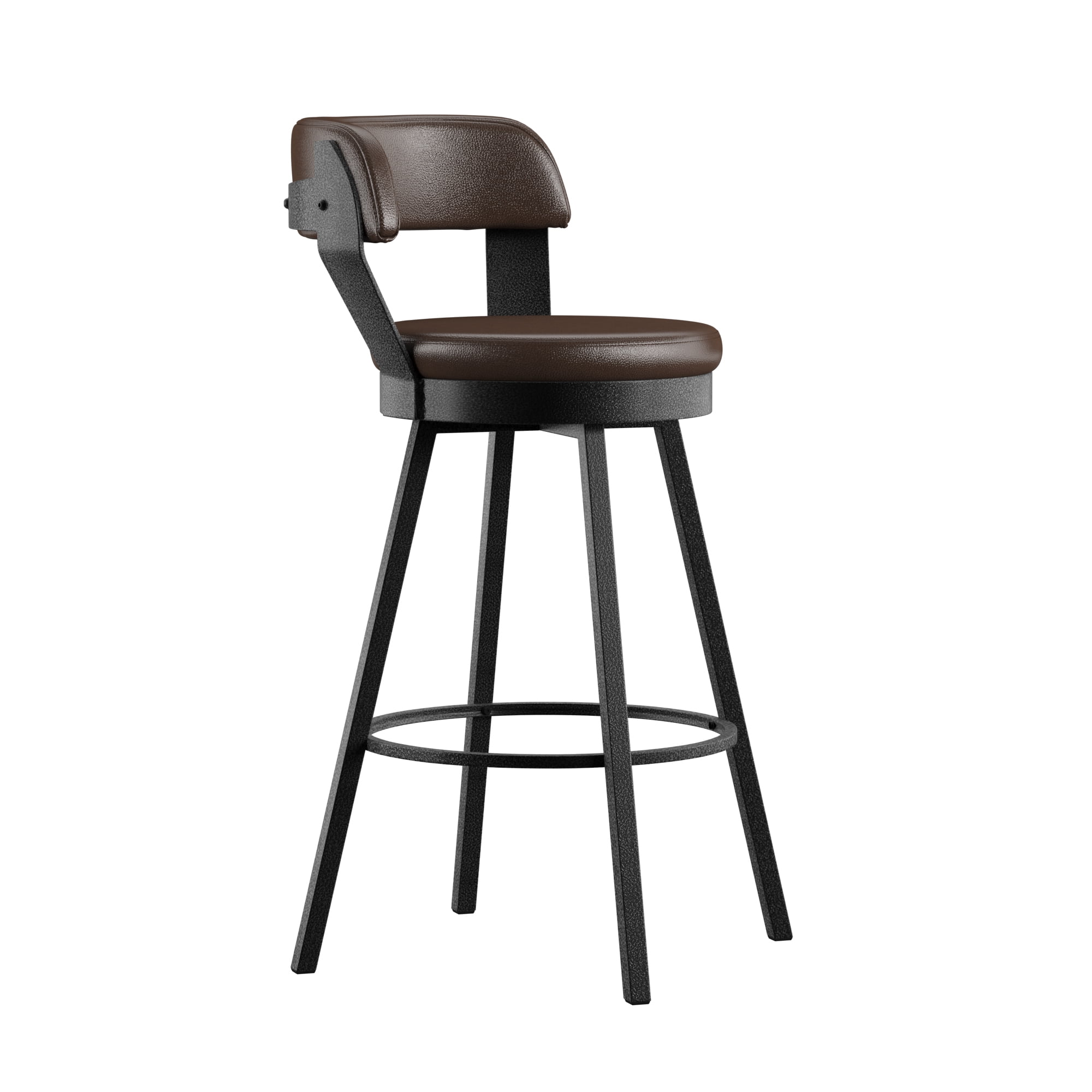 Weston Home Reinhold Bar Stool with Swivel, Brown, Set of 2