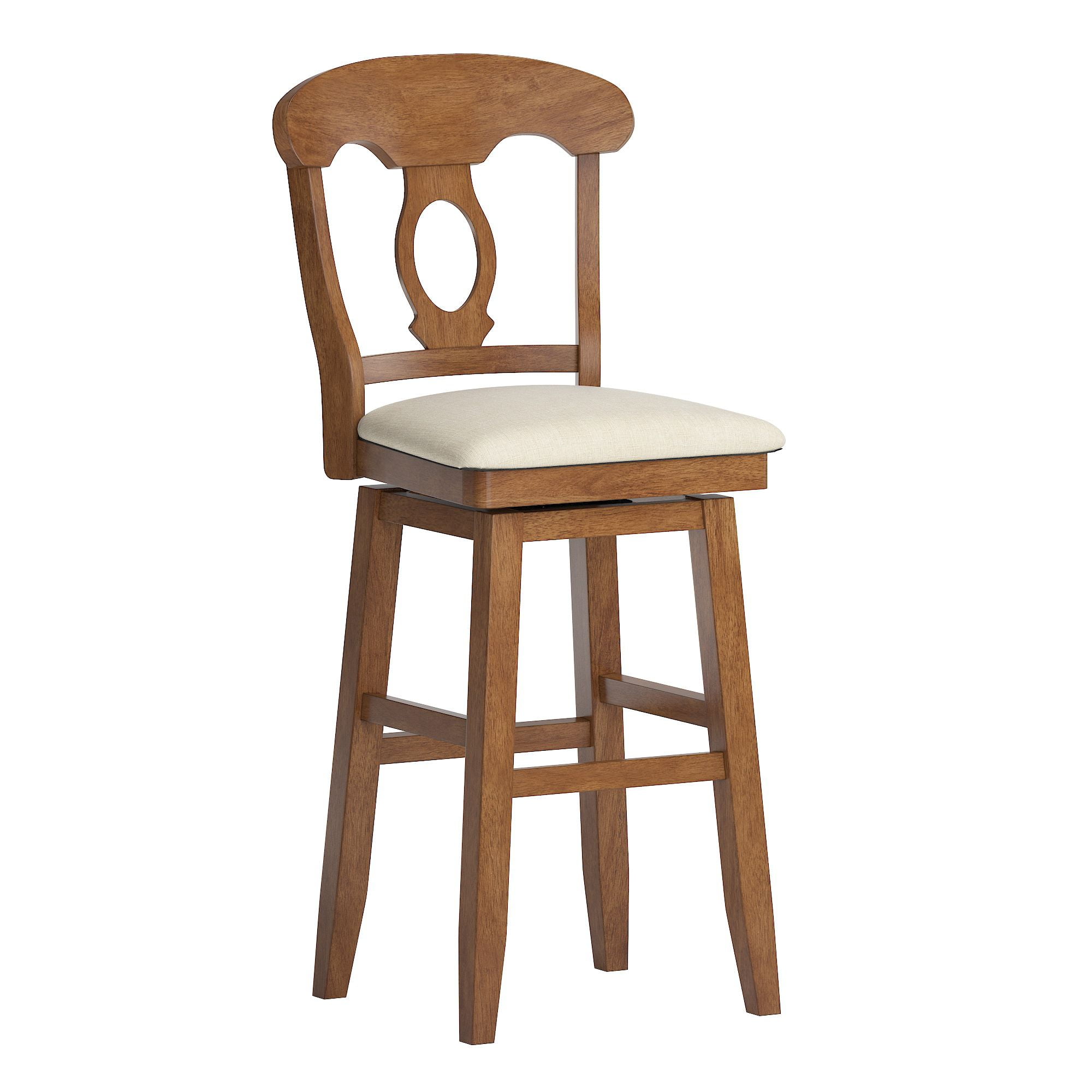 Weston Home Sheena Napoleon Back Wood Swivel Bar Stool, Oak
