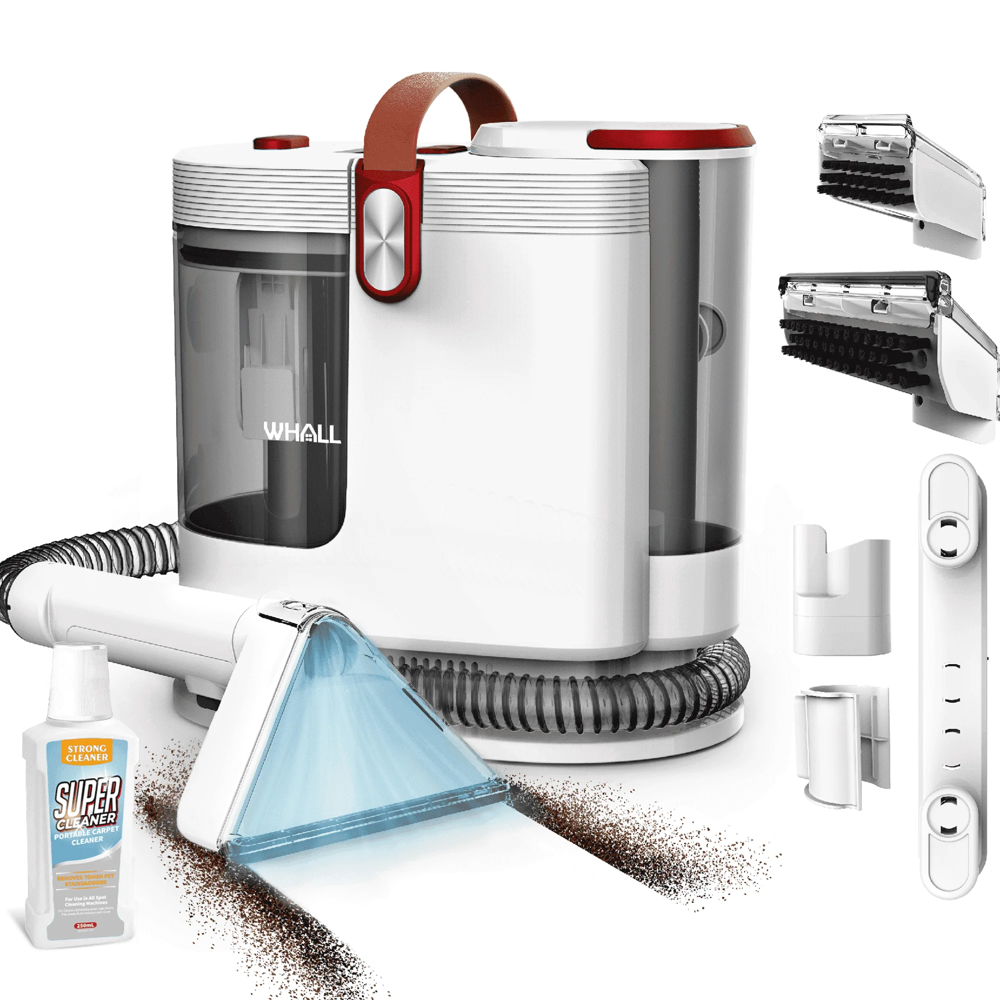 WHALL Portable Carpet Cleaner Machine with Wide Path Tool, Self-Cleaning for Pet Stains and Seats