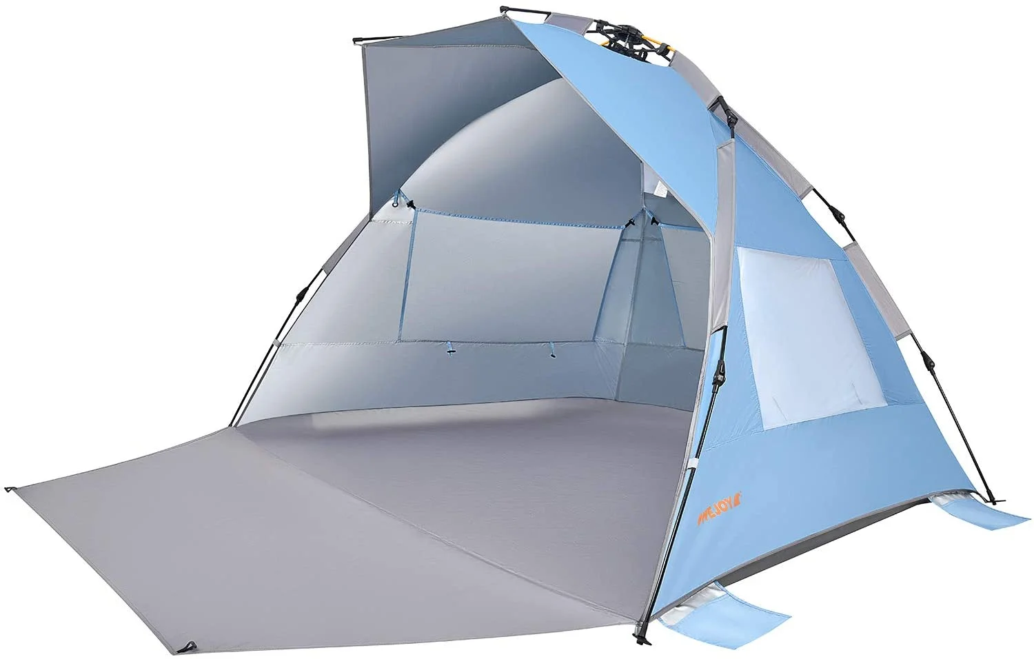 #WEJOY Pop Up Beach Tent Sun Shade Tent with UV Protection Extended Porch 3 Mesh Windows Blue