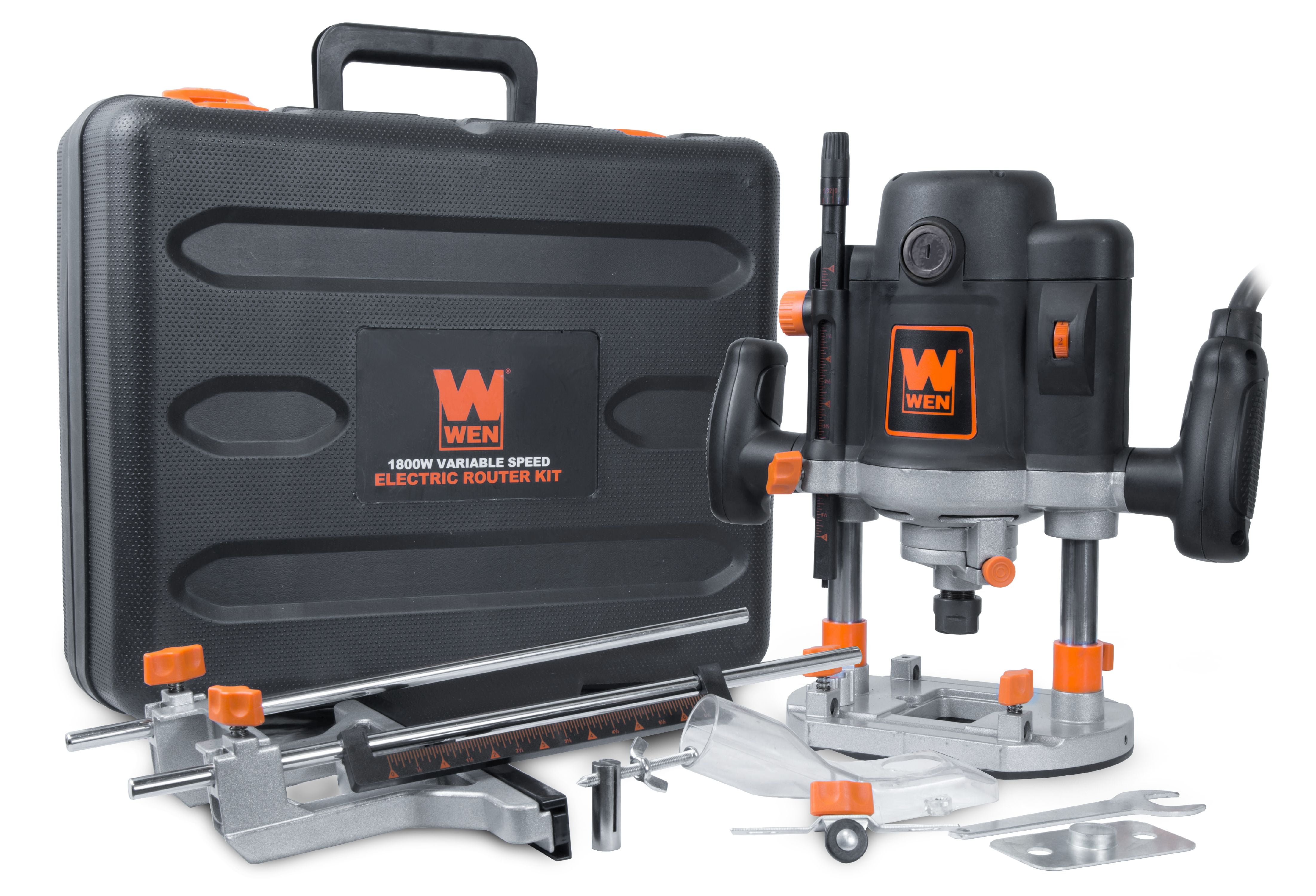 WEN Products 15-Amp Variable Speed Plunge Woodworking Router with Case, RT6033