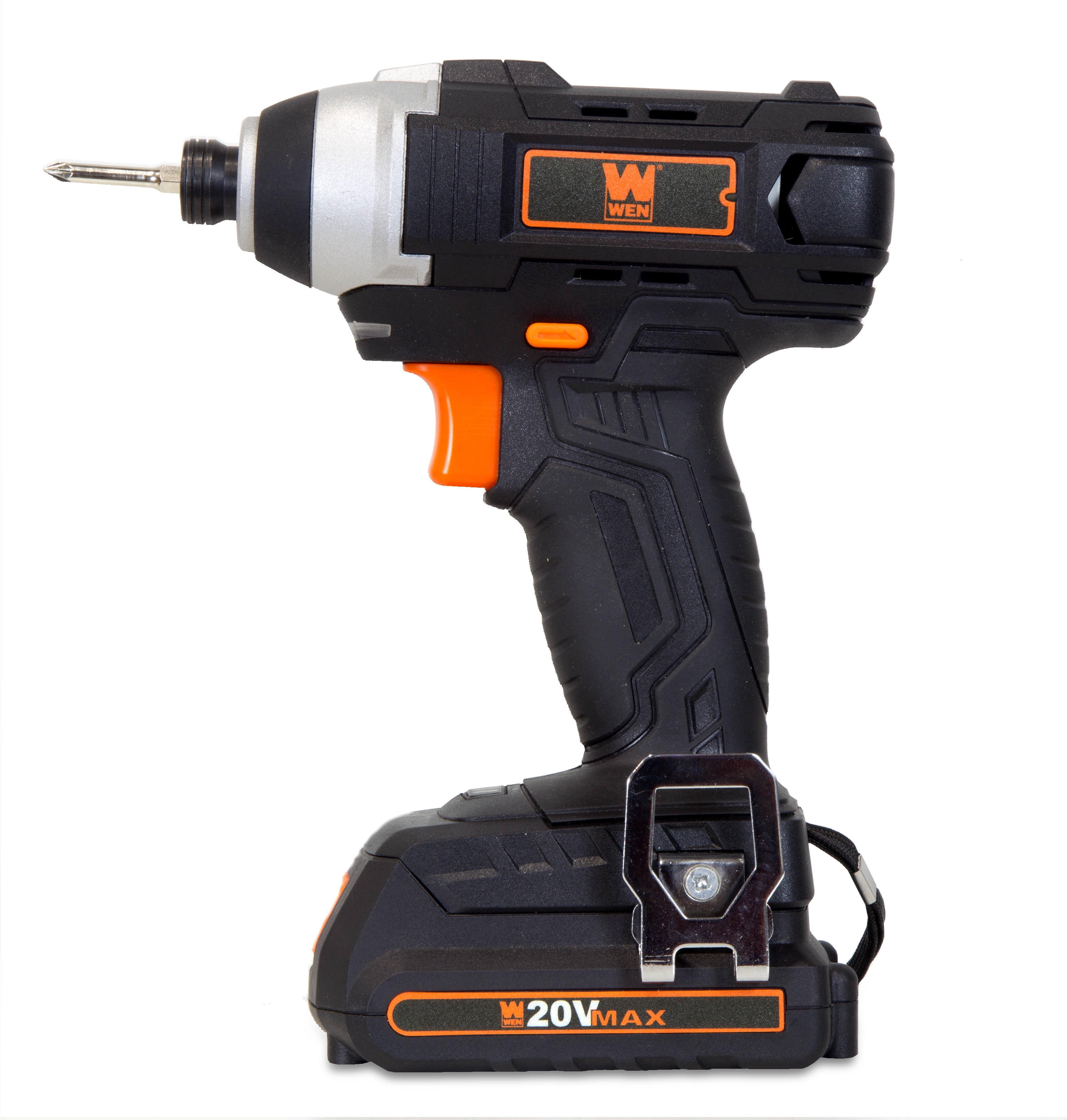 WEN 20-Volt MAX Lithium-Ion Cordless 1/4-Inch Impact Driver w/ Battery, Bits, Charger and Carrying Bag
