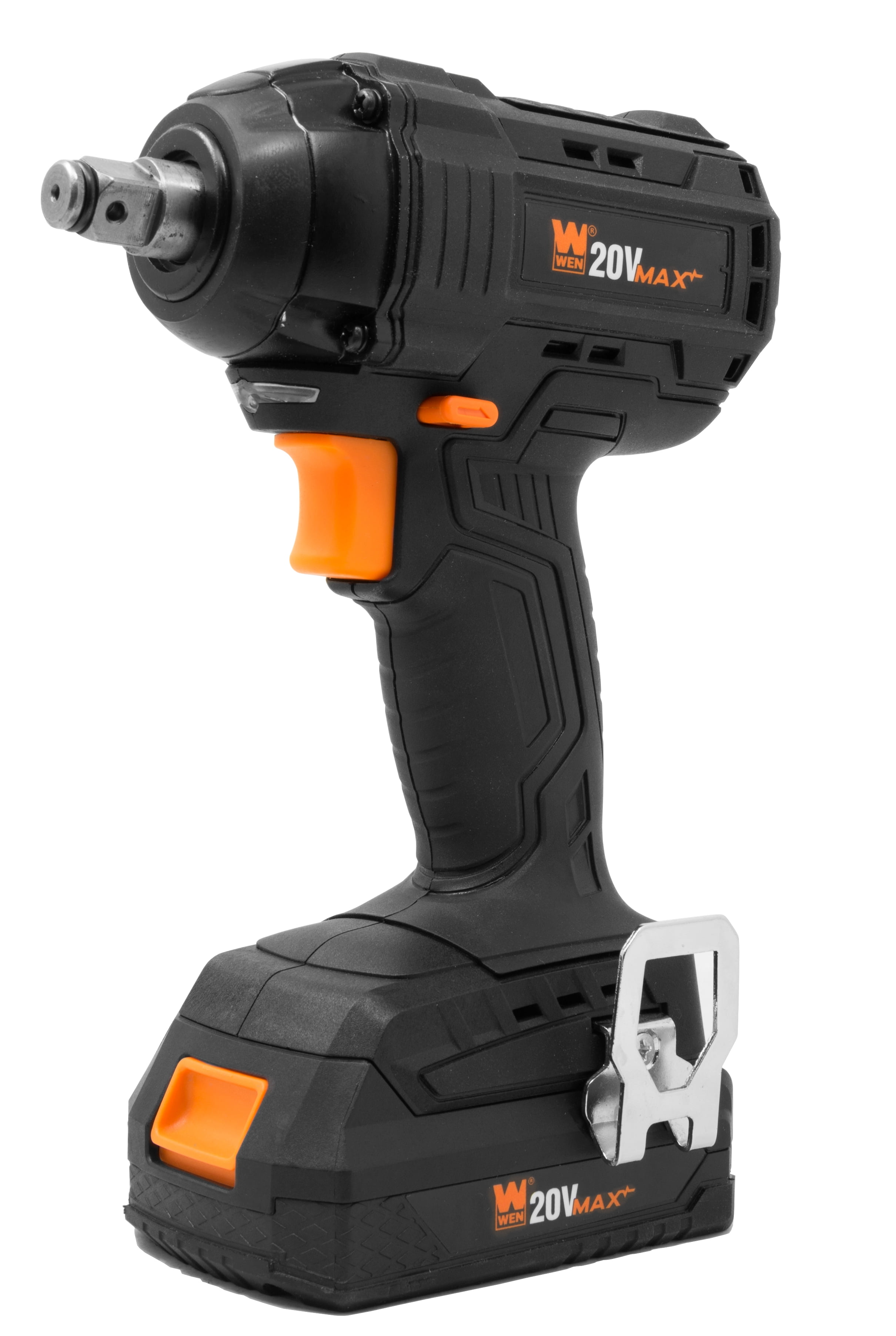 WEN 20V Max Brushless Cordless 1/2-Inch Impact Wrench with 2.0 Ah Lithium-Ion Battery and Charger