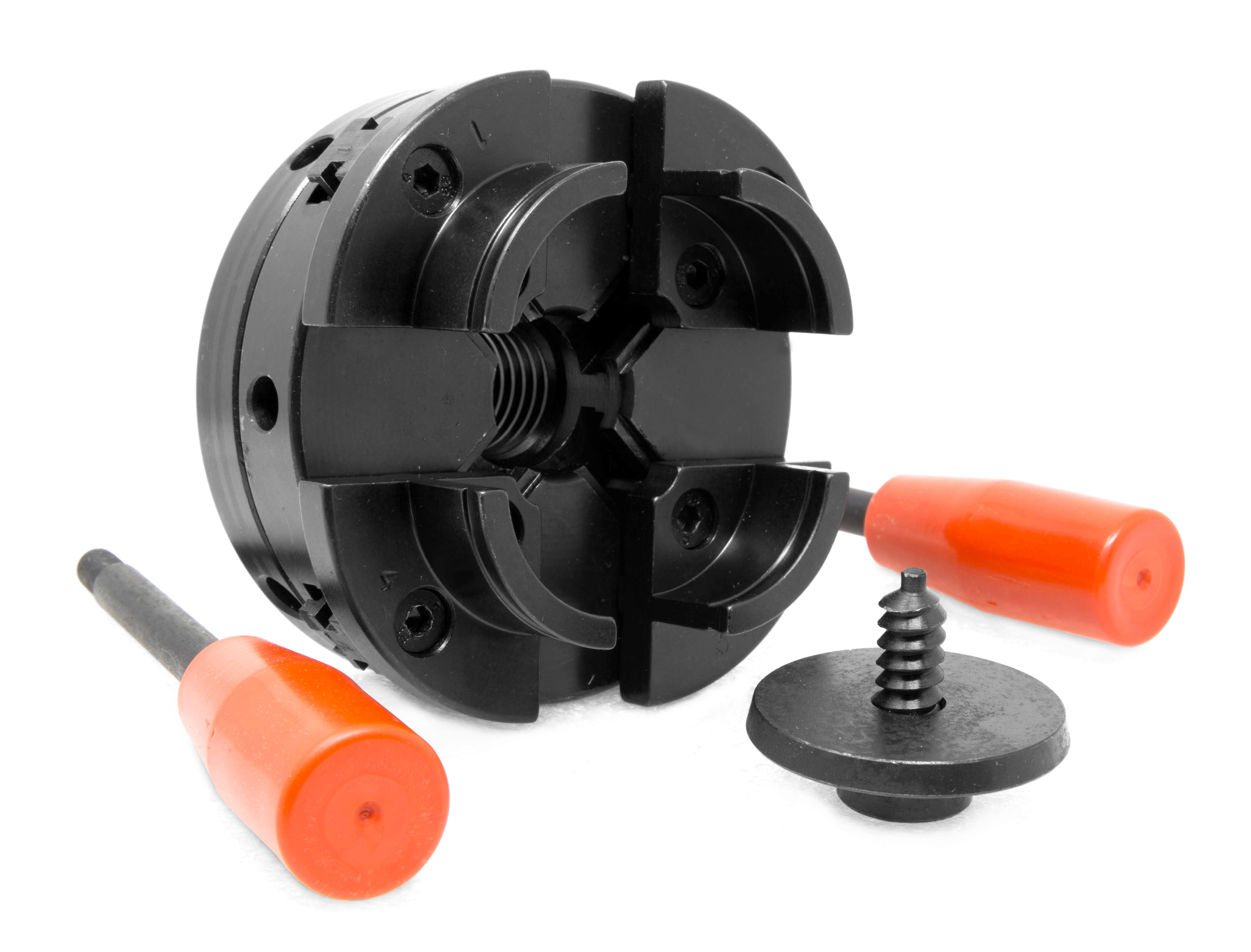 WEN 4-Inch 4-Jaw Self-Centering Lathe Chuck Set with 1-Inch x 8TPI Thread, LA4444