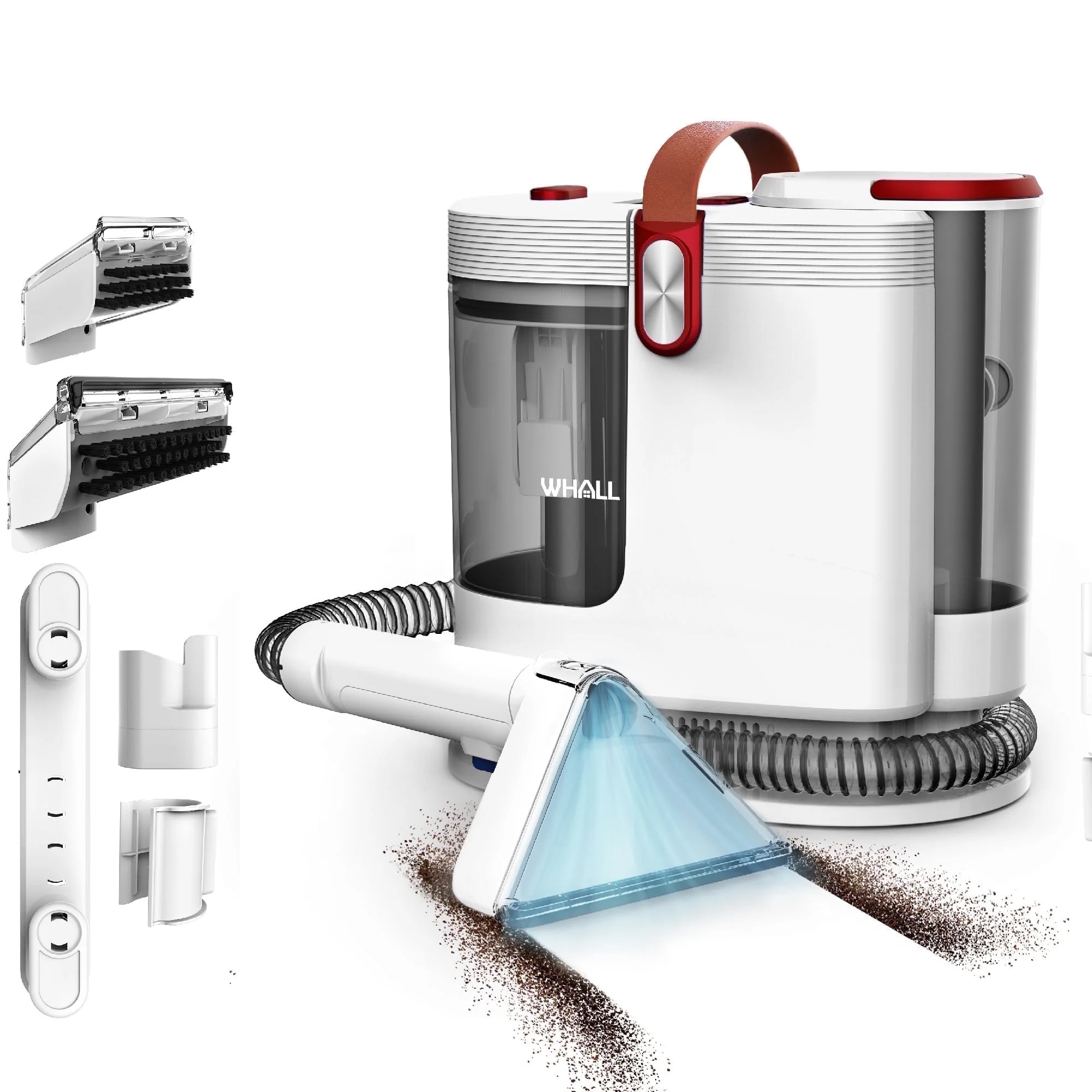 WHALL Portable Carpet Cleaner with Wide Path Tool, Self-Cleaning Feature, Ideal for Pet Stains and Upholstery Cleaning