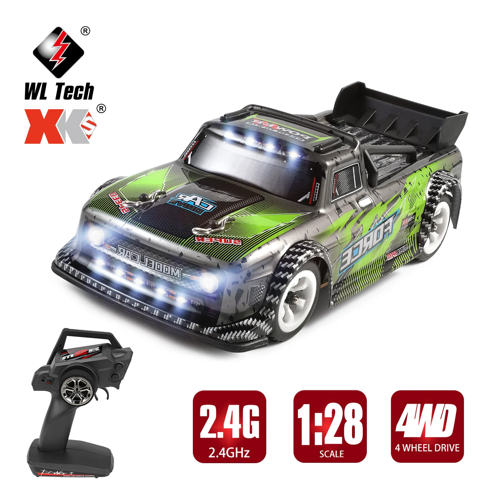 WLtoys 284131 RC Car 1/28 Short Truck Car 2.4GHz RC Race Car 30km/h High Speed Kids Gift RTR with Metal Chassis