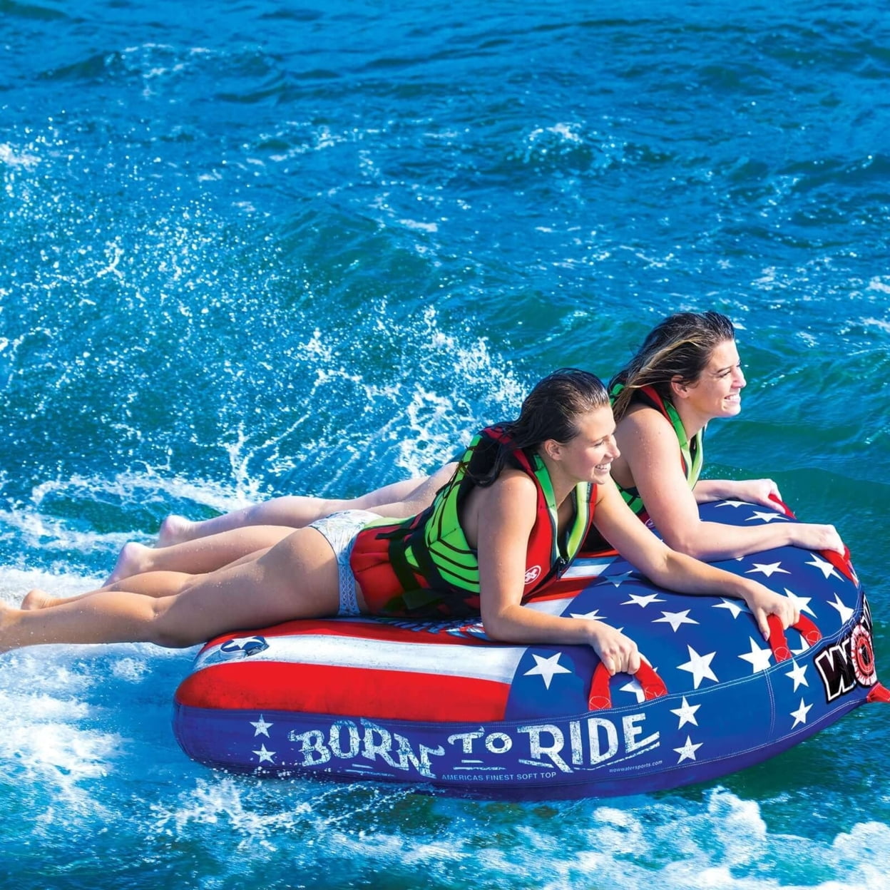 WOW Watersports 20-1010 Born to Ride 1 to 2 Person Towable Tube w/ Handles