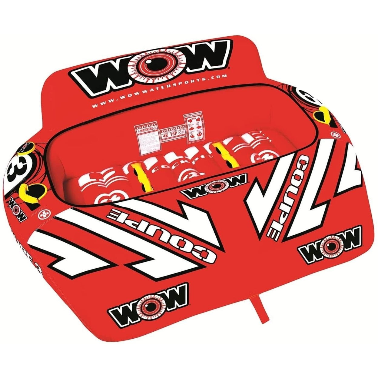 WOW World of Watersports Coupe 3 Person Towable Inflatable Tube, Ages 12+