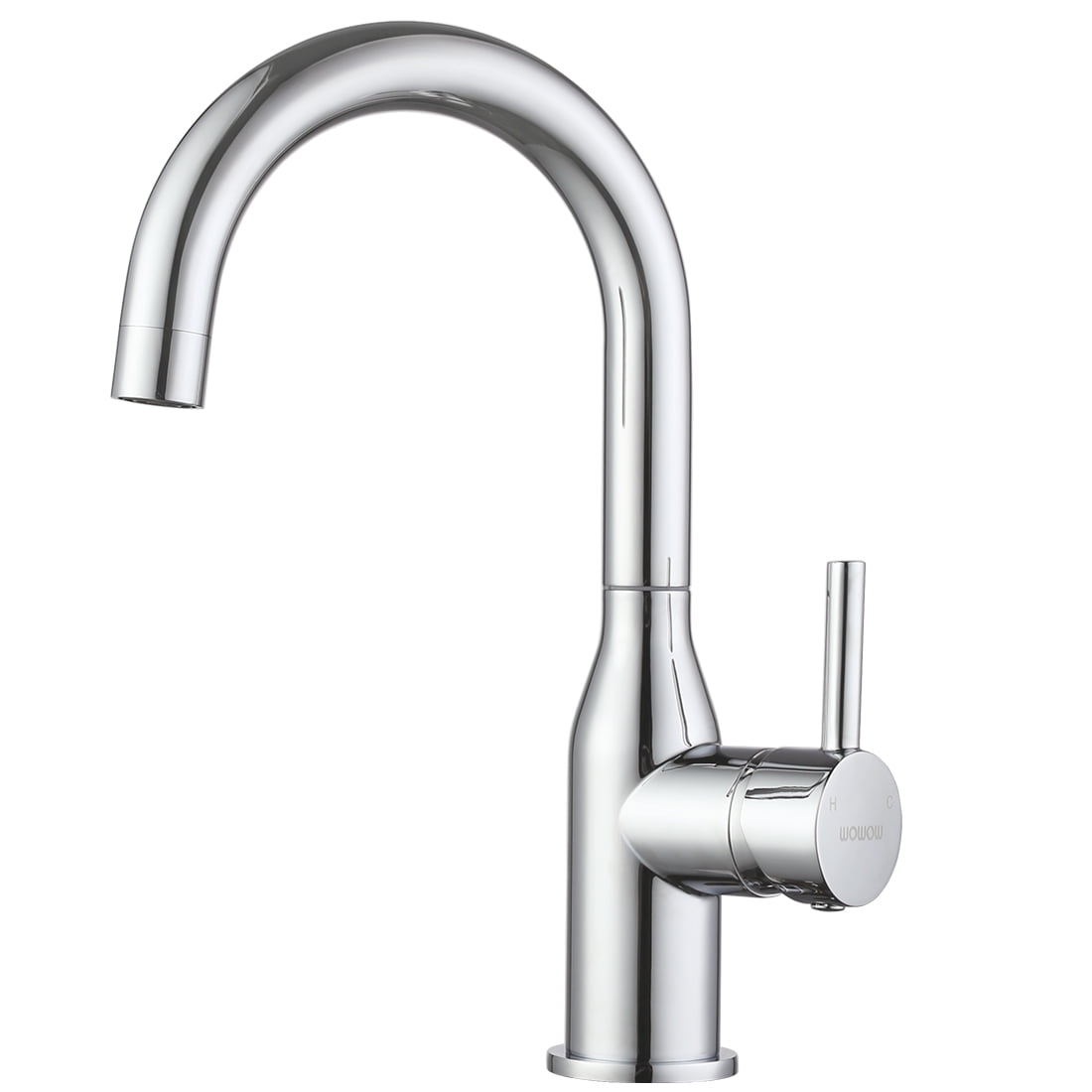 WOWOW Kitchen Sink Faucet Chrome High Arc Single Handle Kitchen Bar Faucet