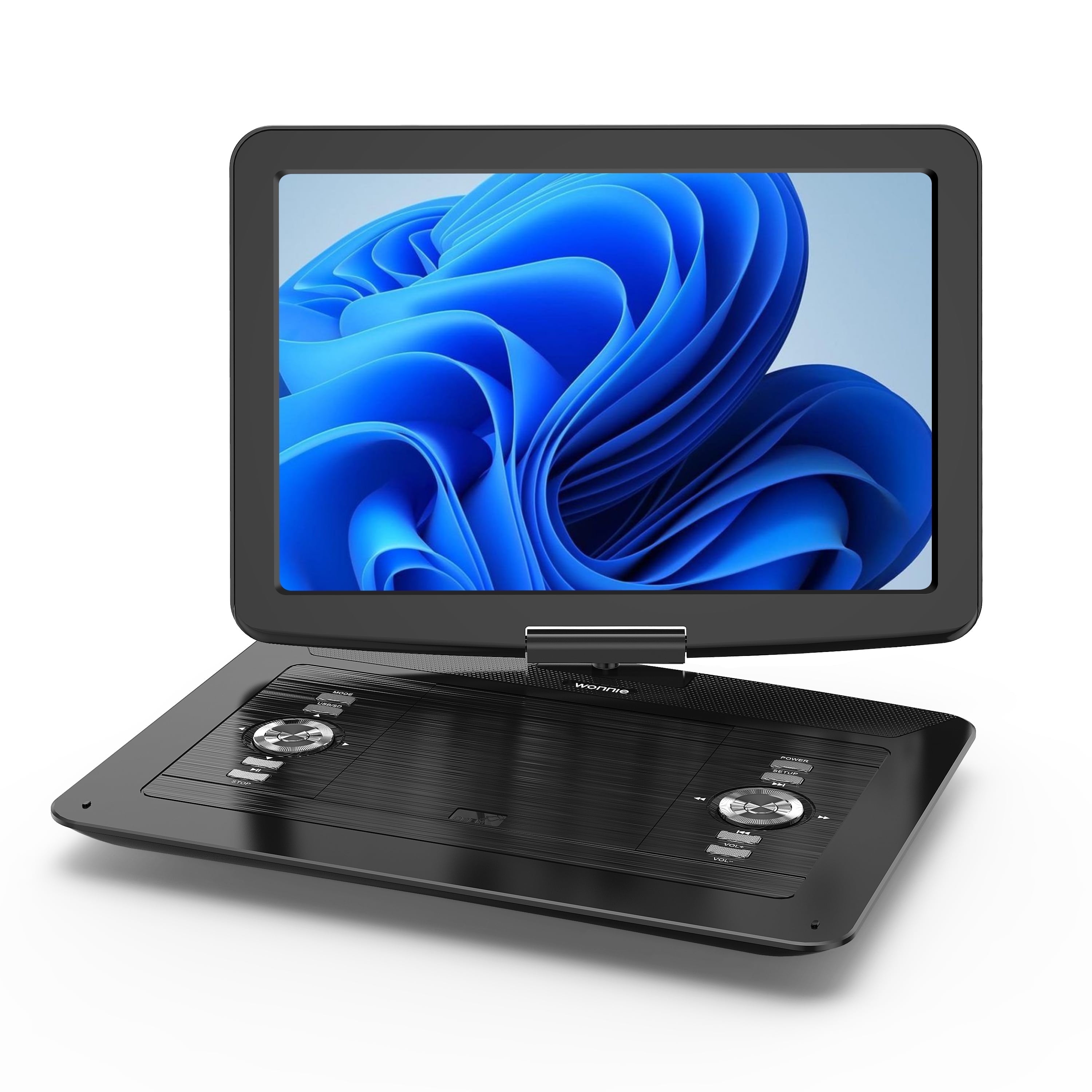 WONNIE 17.9" Portable DVD Player with 15.4" HD IPS Screen, Car DVD/CD Headrest TV Video for Kids Player Car Traveling Companion (Black)