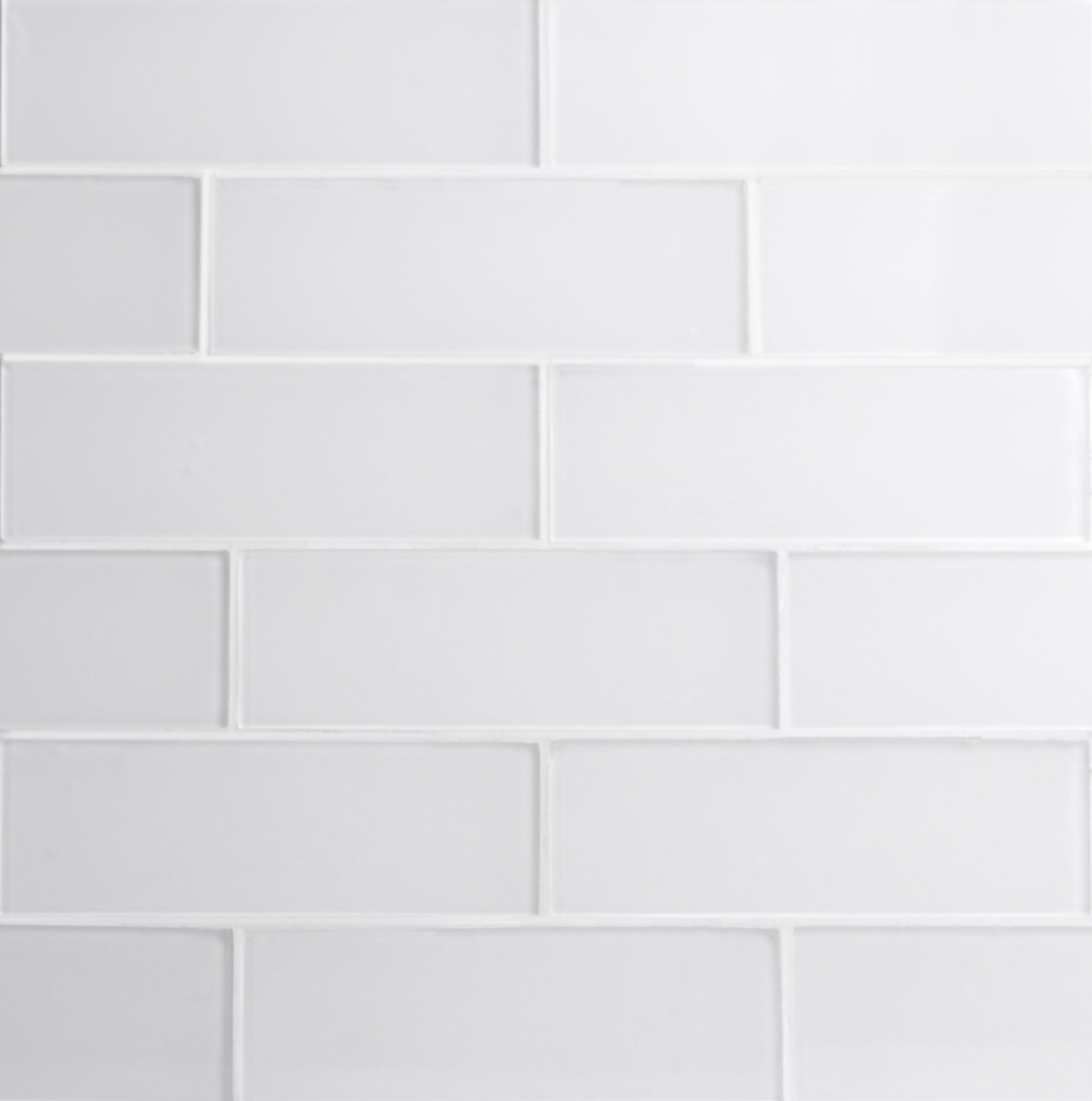 WS Tiles - Premium White 3 in. x 9 in. Individual Glass Subway Wall Tile (5 sq. ft / Case)