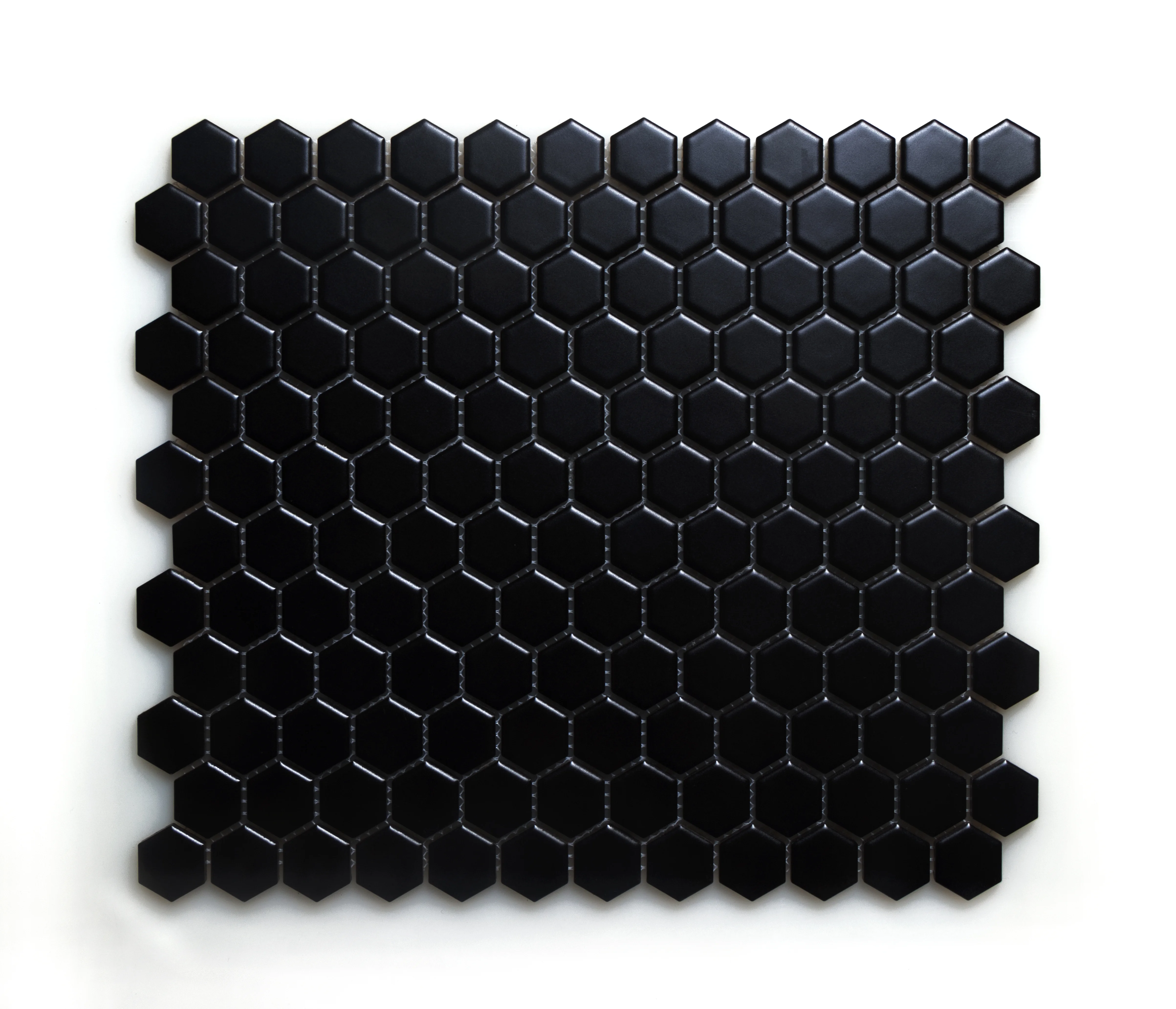 WS Tiles - Value Matte Black 11.8 in. x 10.2 in. Porcelain 1" Hexagon Mosaic Floor & Wall Tile (9 sq. ft / Case)