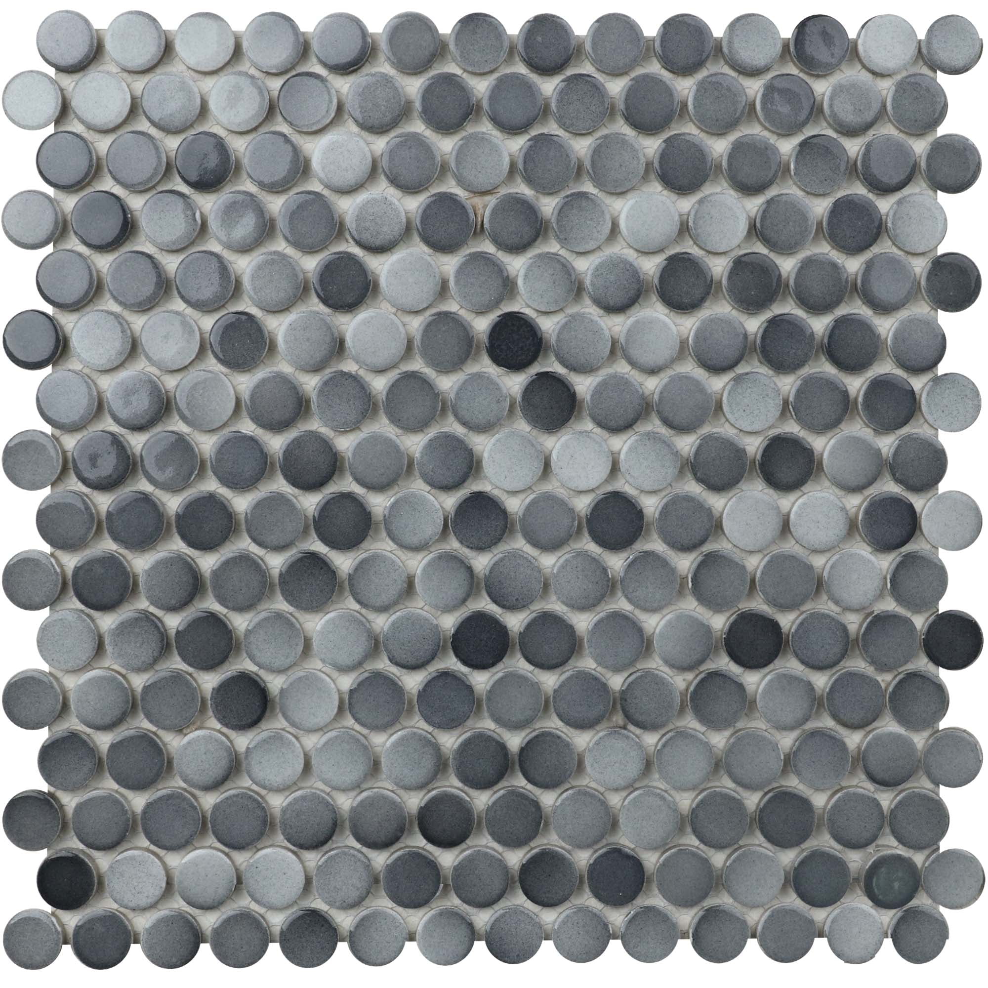WS Tiles - Value Shades of Gray 11.4 in. x 11.6 in. Porcelain 0.8" Penny Round Mosaic Wall Tile (10 sq. ft / Case)