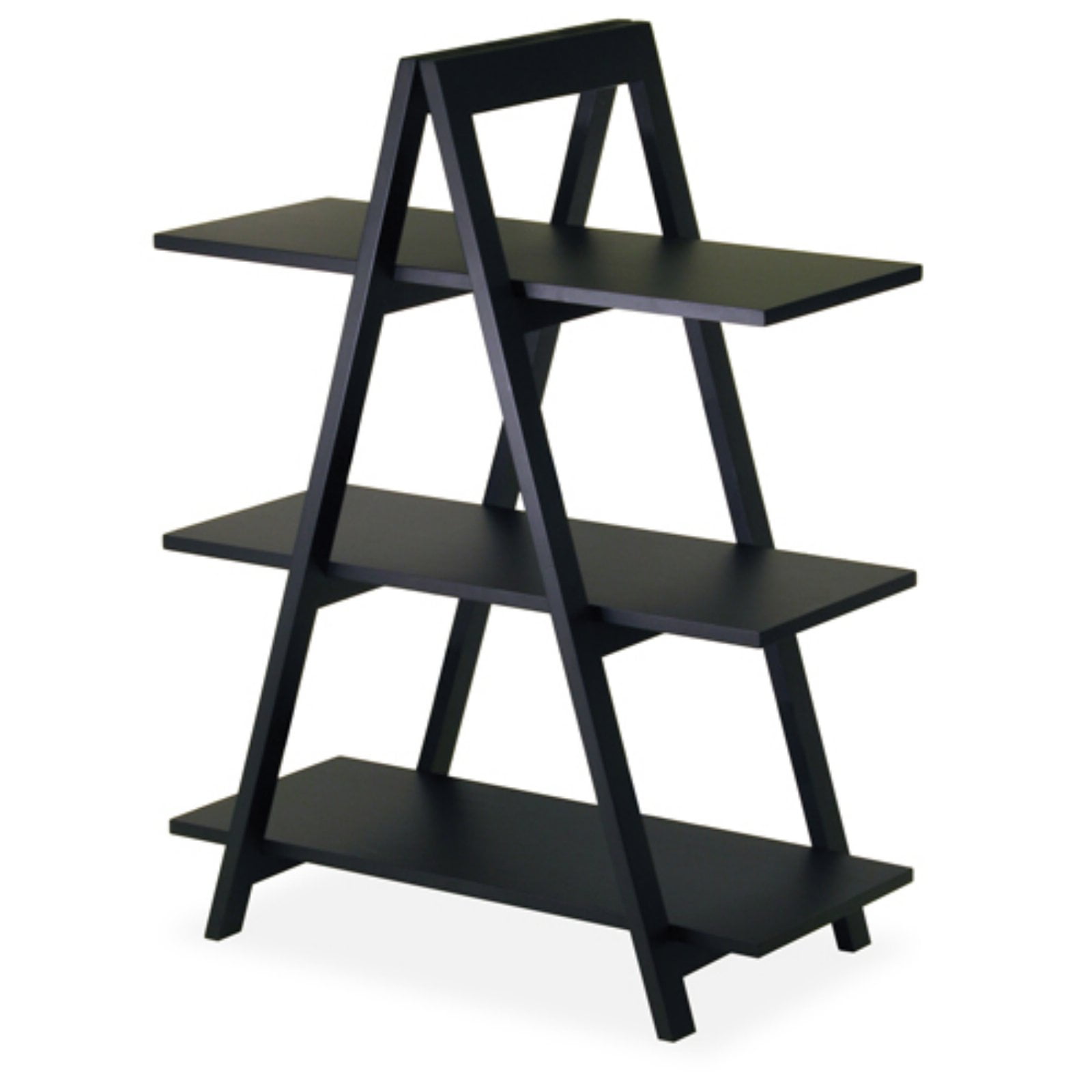 Winsome Wood Aaron 3-Tier A-Frame Shelf, Black Finish