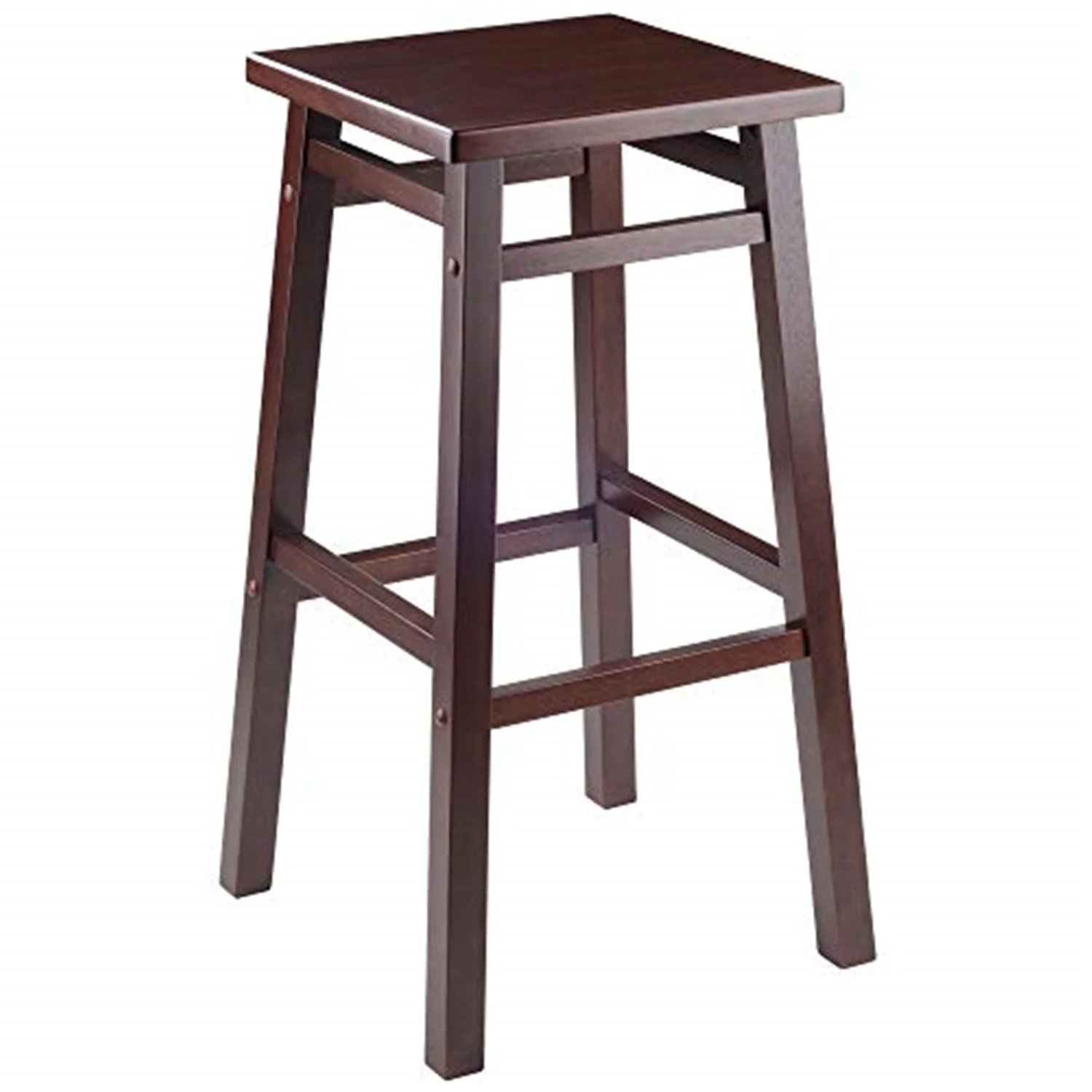 Winsome Wood Carter Square Seat Bar Stool, Walnut Finish