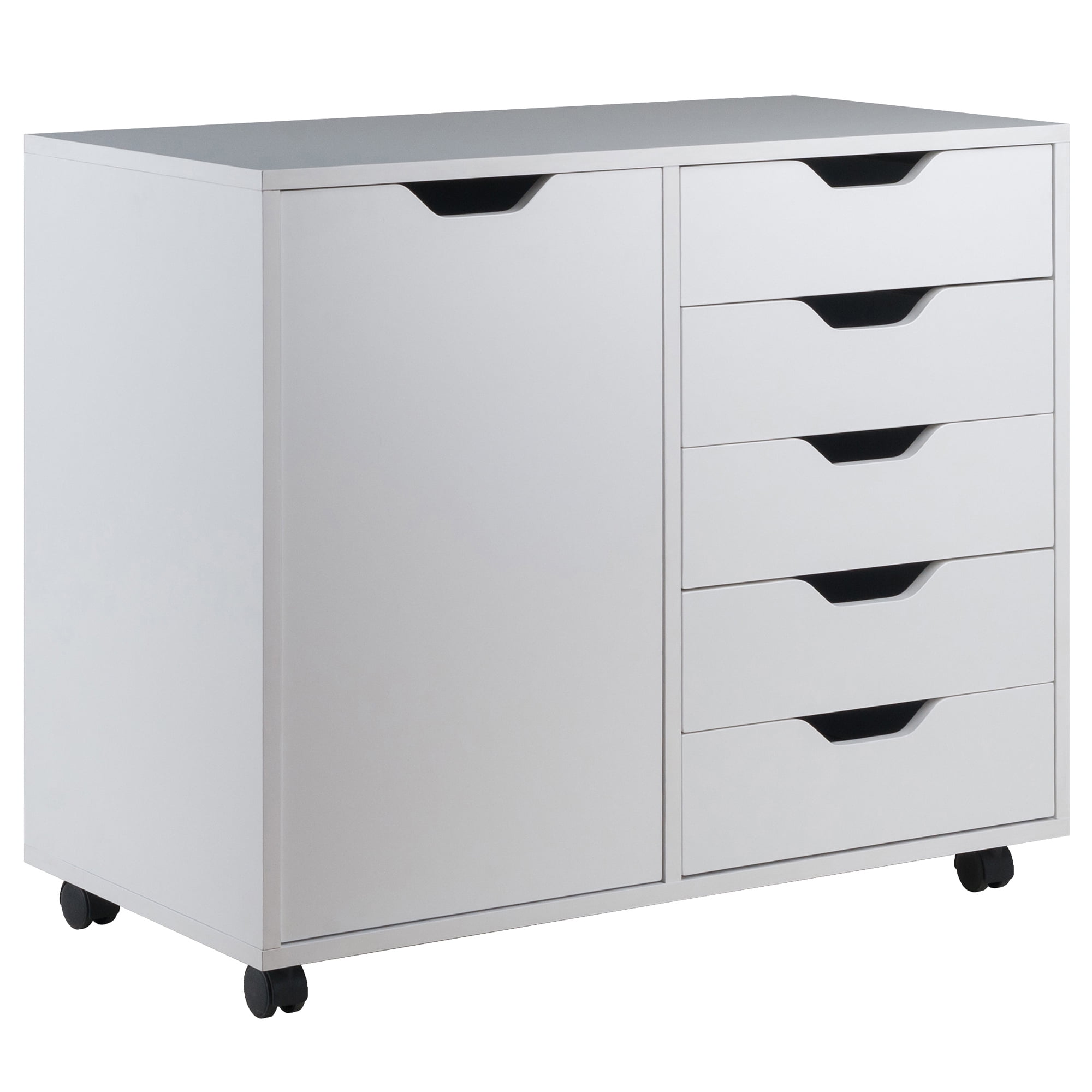 Winsome Halifax 5-Drawer, Side Storage Mobile Cabinet 10630, White Finish