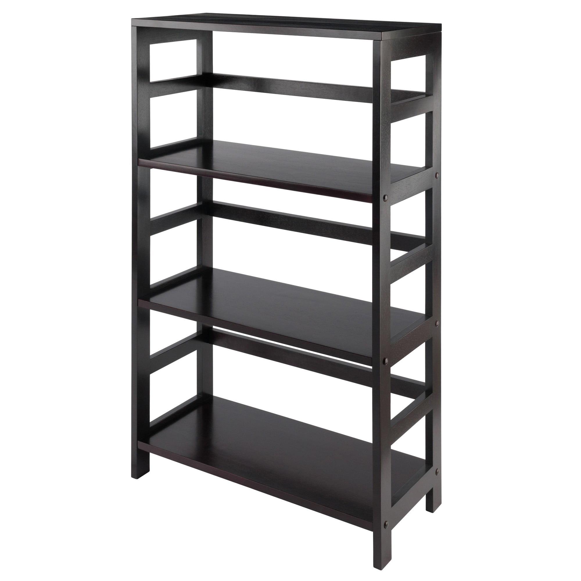 Winsome Leo 3-Section Wide Open Shelf, Espresso