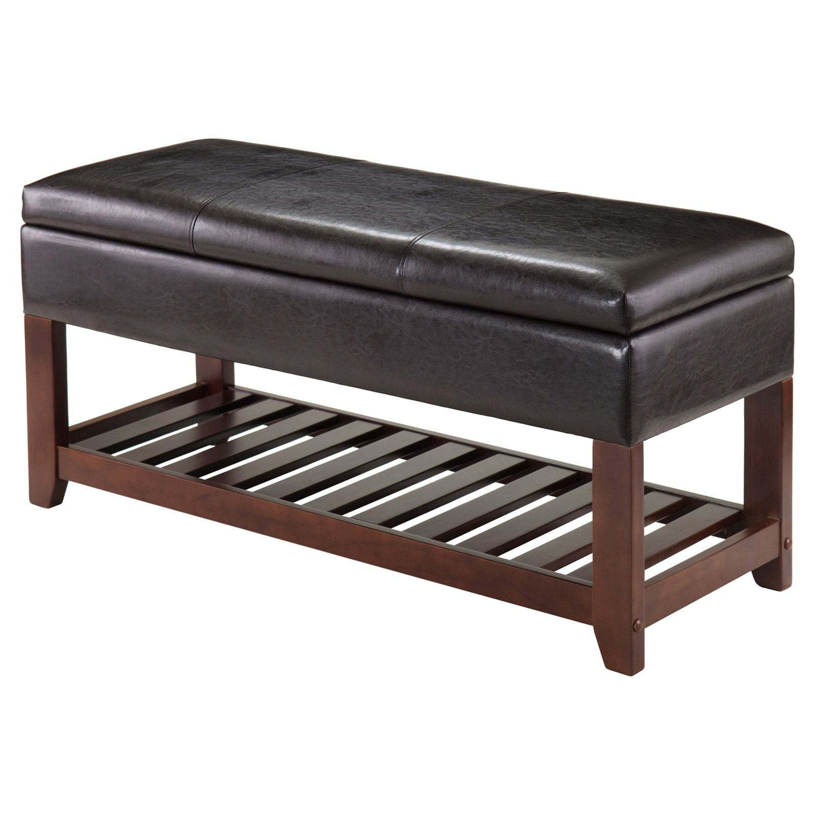 Winsome Wood Monza Storage Chest Bench, Espresso & Walnut