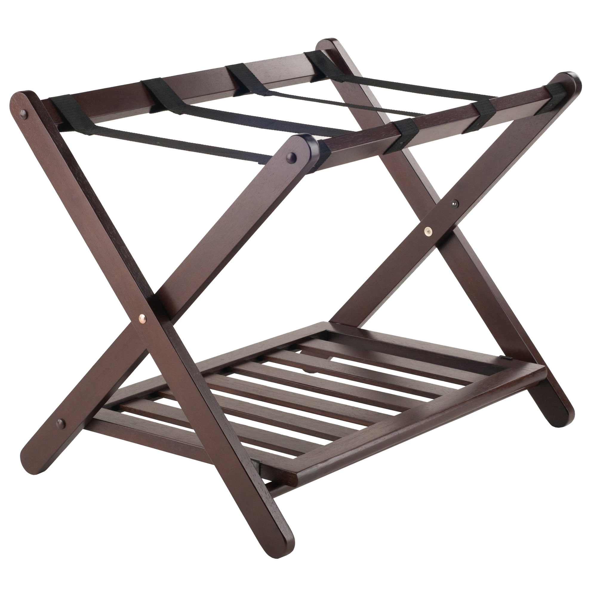 Winsome Reese Luggage Rack with Shelf, Cappuccino Finish