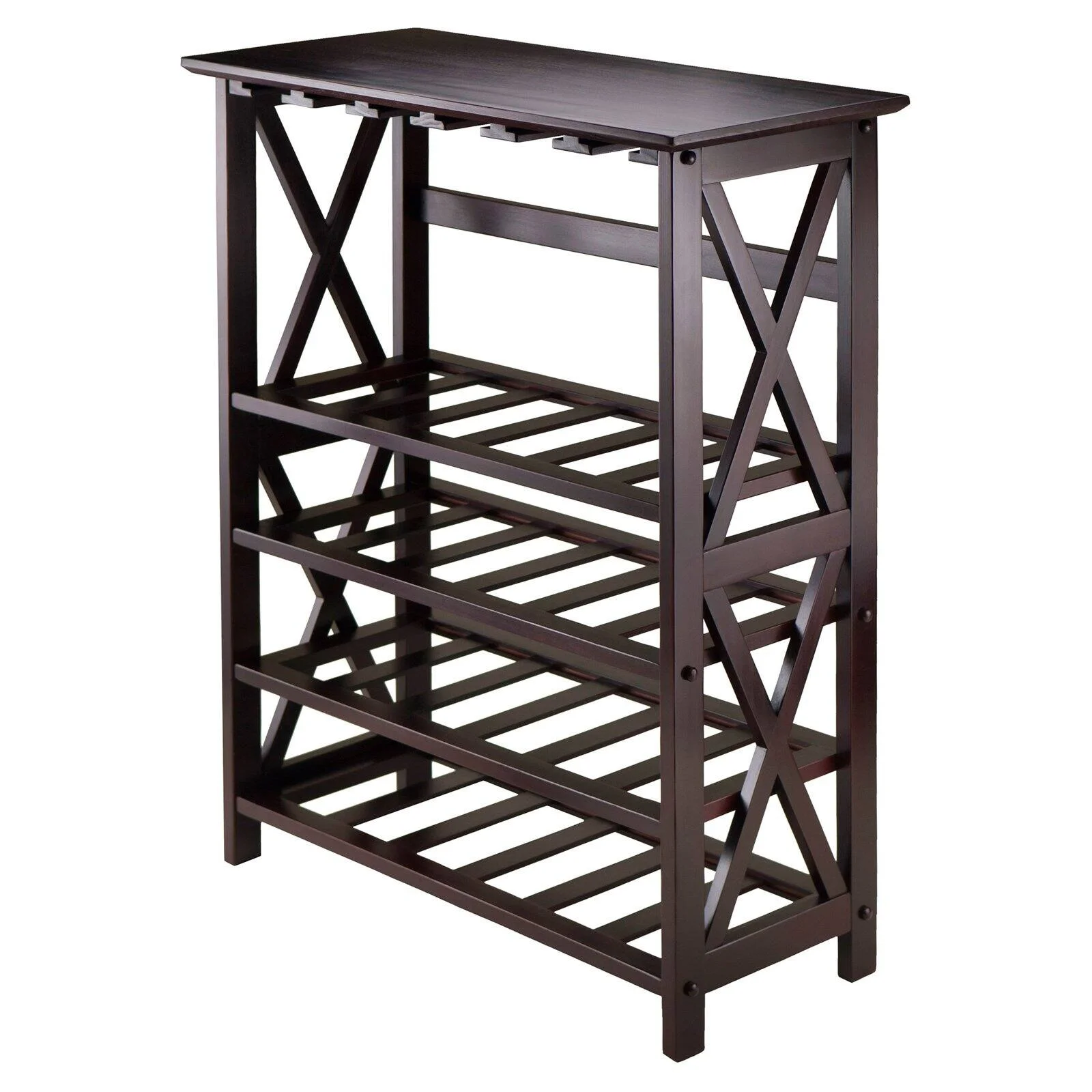 Winsome Rio Display Wine Rack, Espresso Finish
