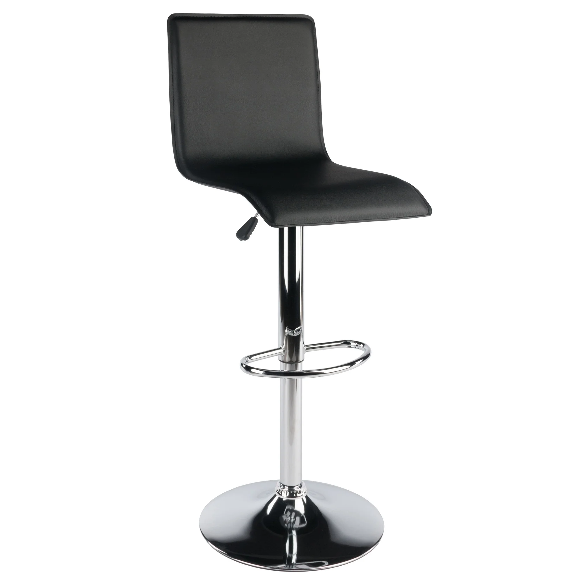 Winsome Wood Spectrum High Back Adjustable Swivel Stool, Black & Chrome Finish