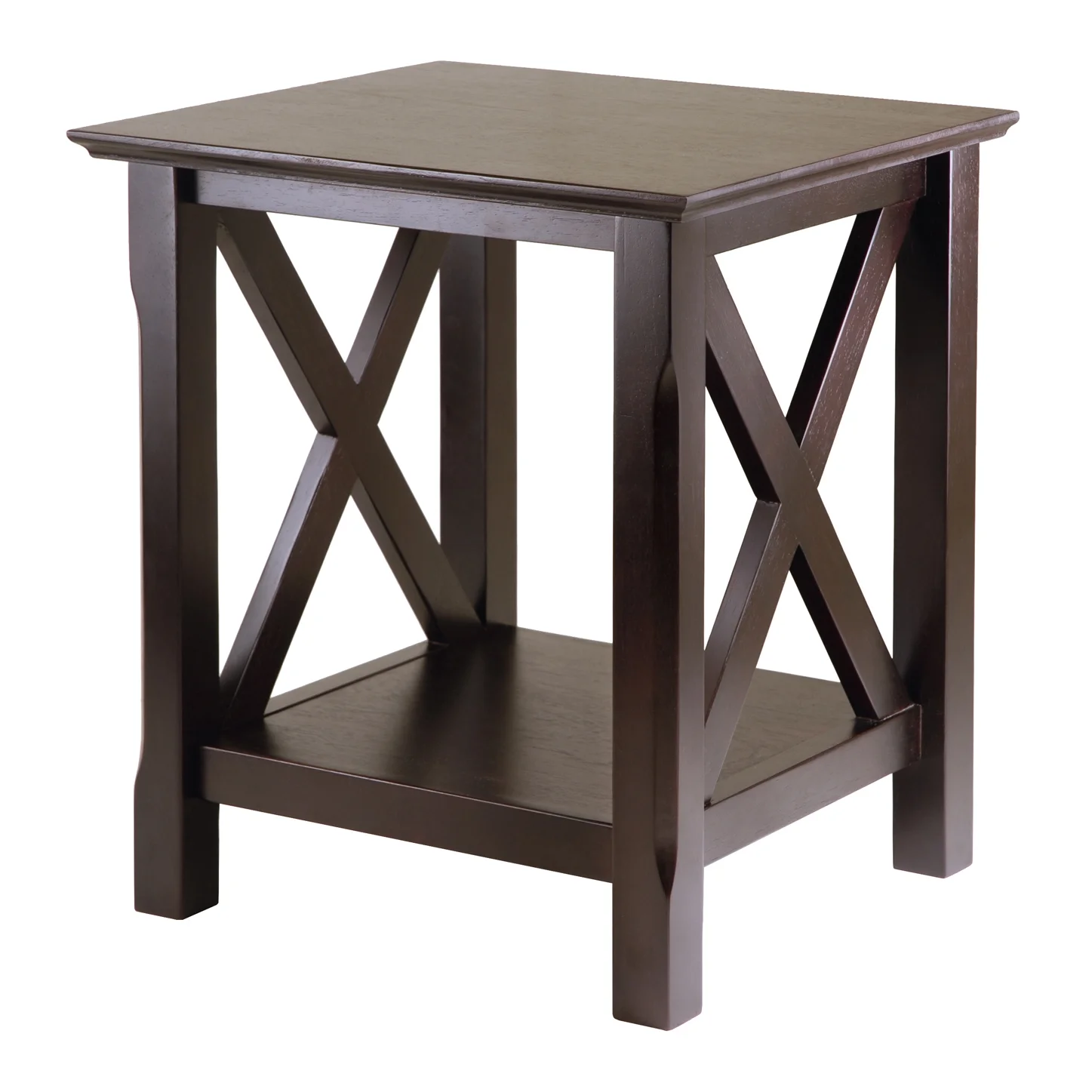 Winsome Wood Xola X Panel End Table, Cappuccino