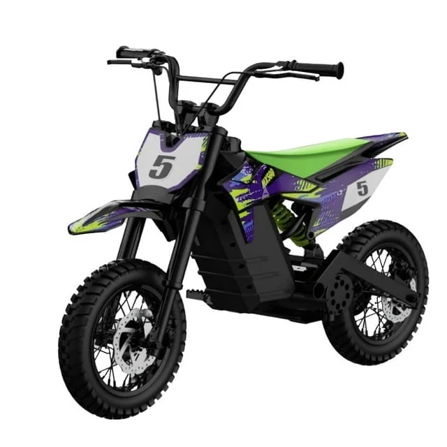 Wisairt 24V Dirt Electric Ride on Motocross Bike for Kids 8+ Between 40 and 140 lbs(Blue & Orange)