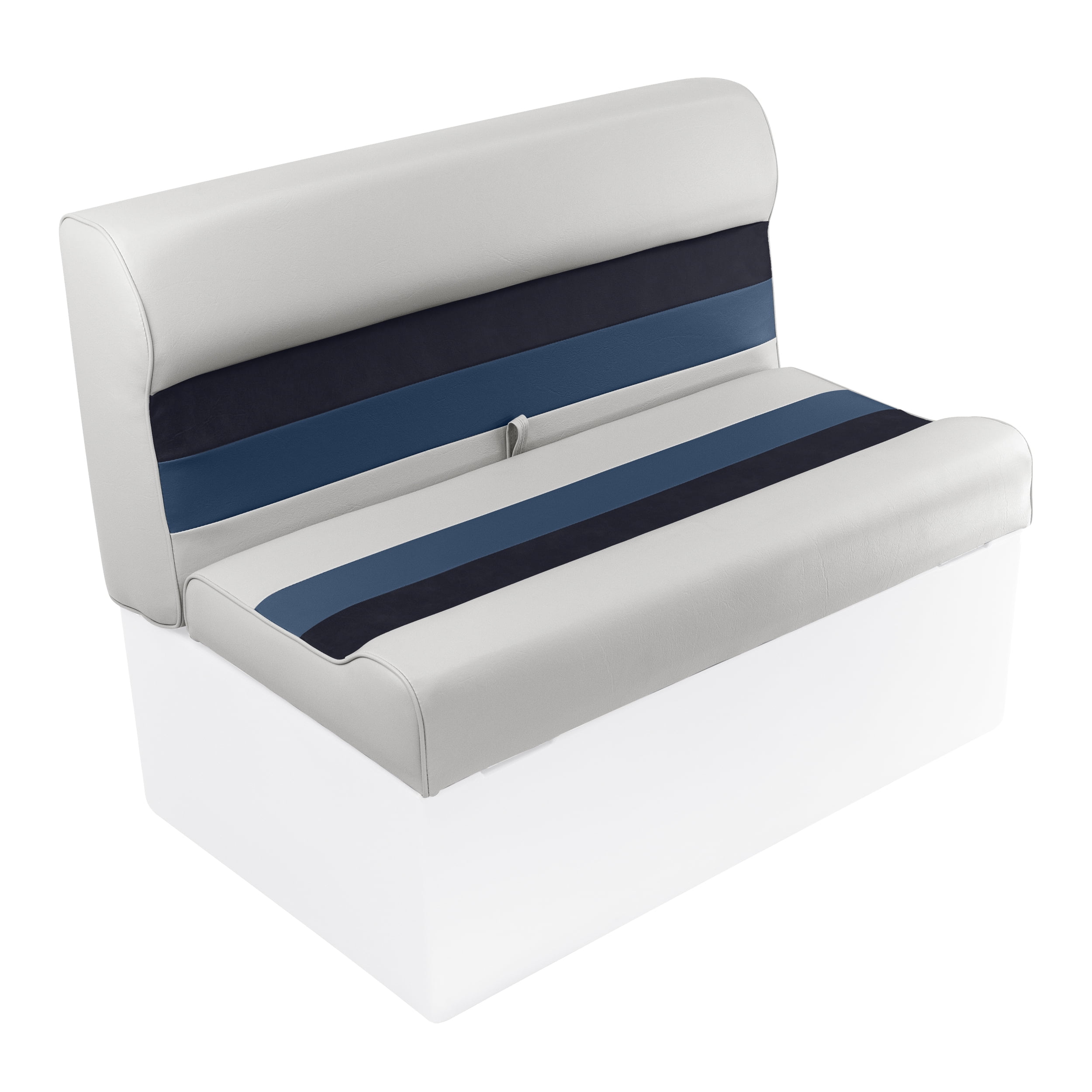 Wise 8WD100-1008 Deluxe Series Pontoon 37 In. Bench Seat and Backrest Cushion Set Only, Color: White/Navy/Blue