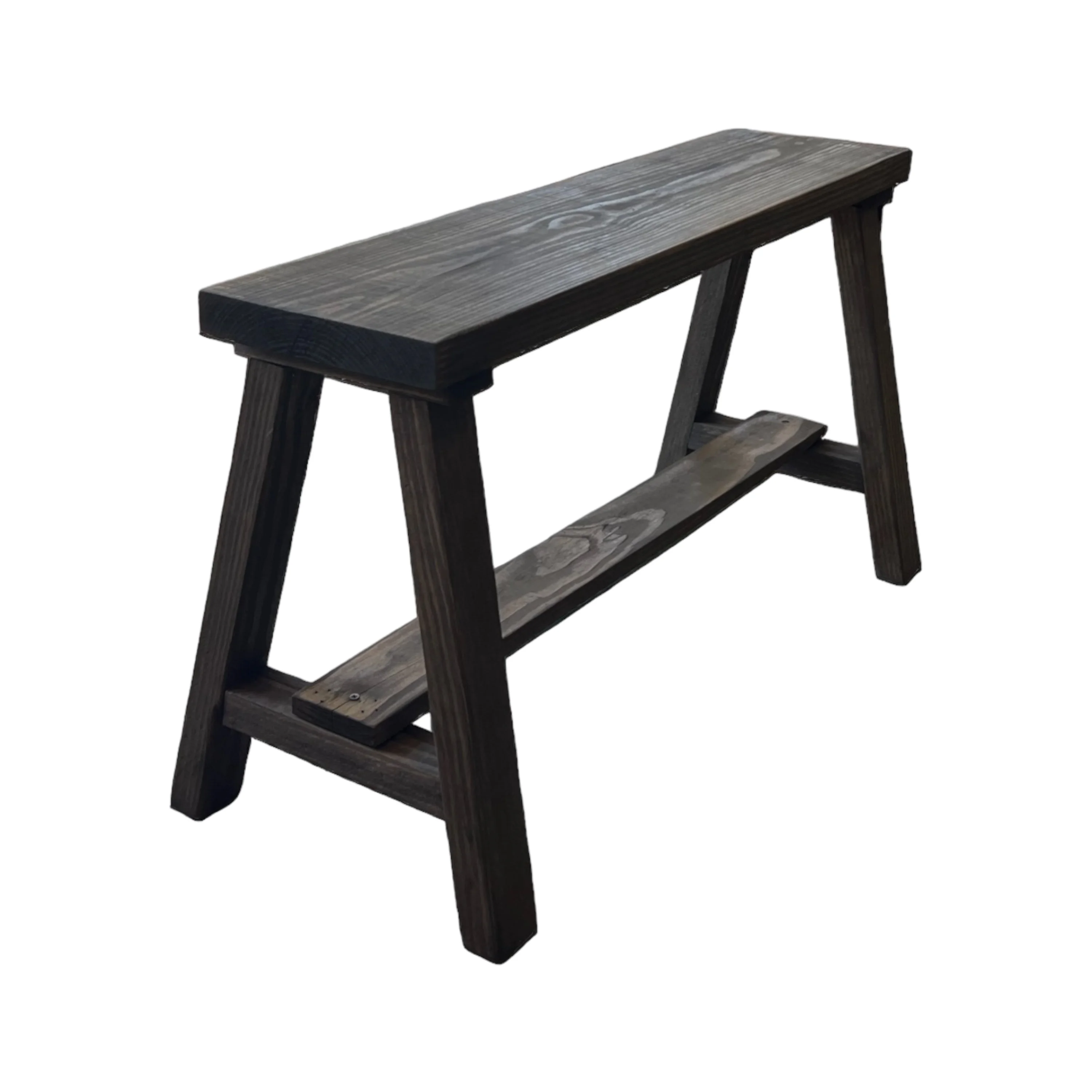 Woven Paths Solid Pine wood Entryway Bench, Dark Brown