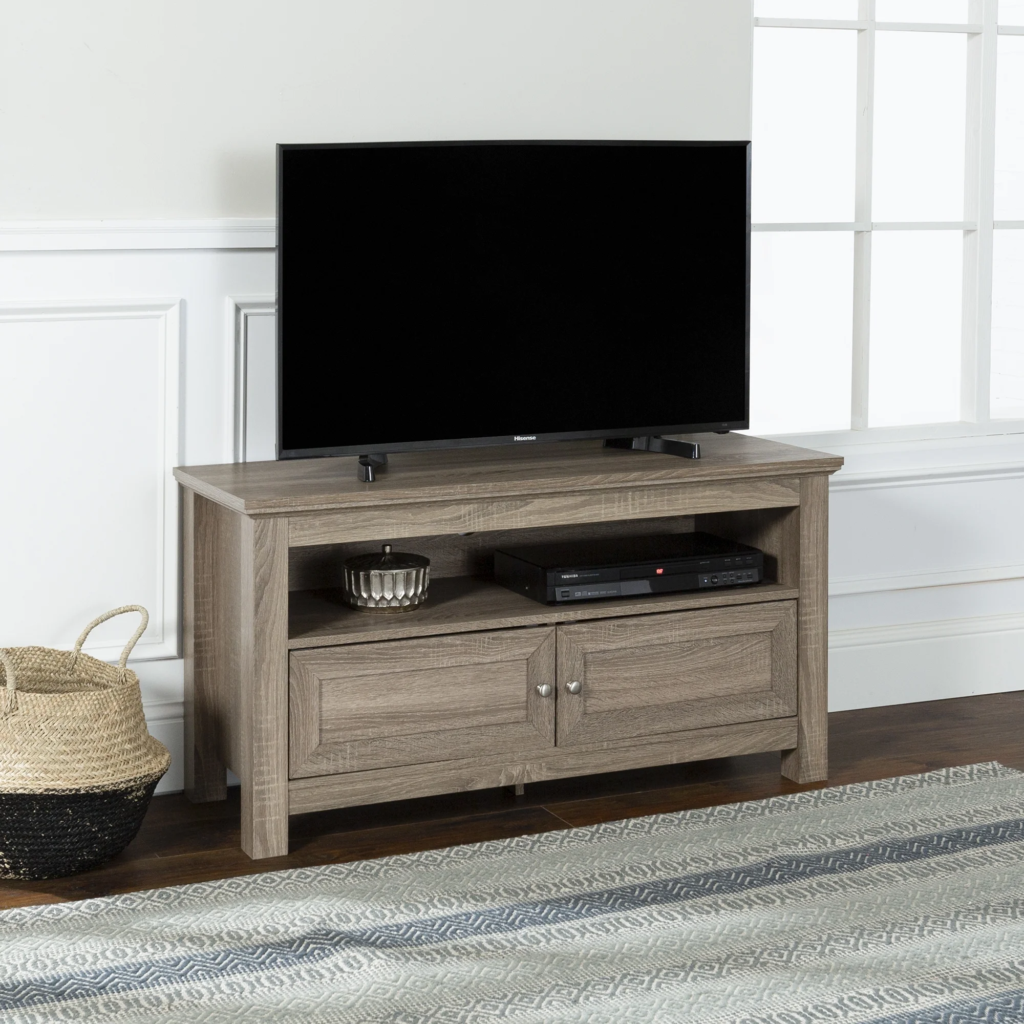 Woven Paths Transitional TV Stand for TVs up to 48", Driftwood
