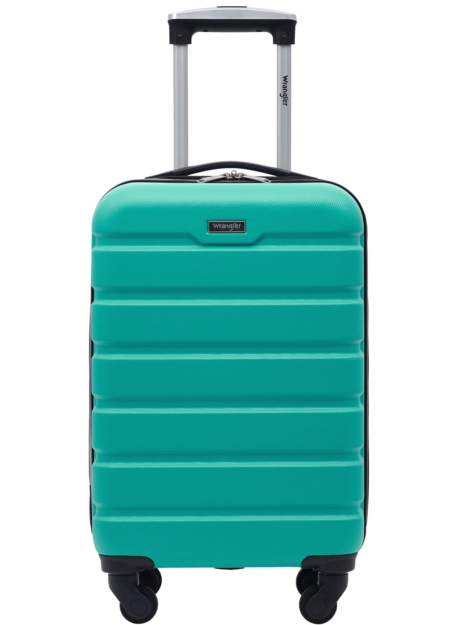 Wrangler 20-inch Rolling Hard Side Carry-on Spinner Luggage, Teal