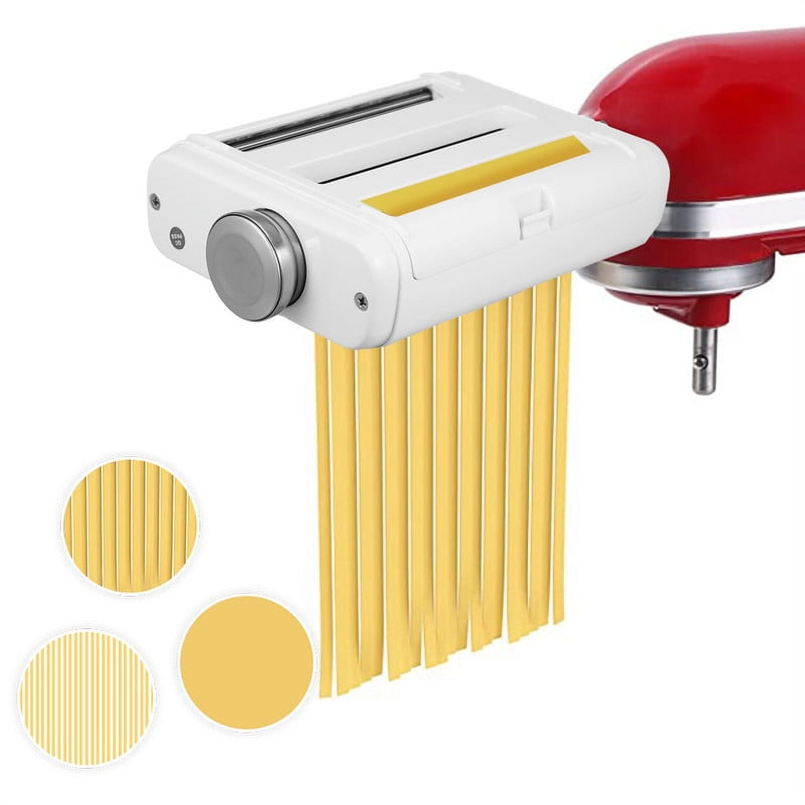 Wrea 3 in 1 Pasta Maker Attachments Set for Kitchenaid Stand Mixers Fettuccine Cutter Accessories