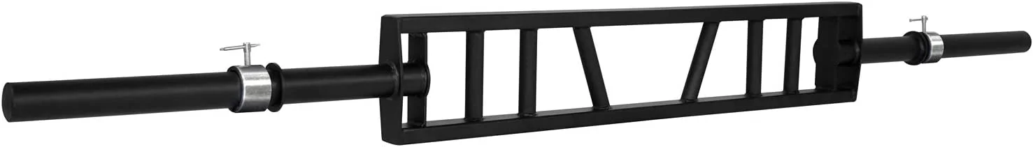 Yes4All Multi Grip Barbell & Cable Attachment - Swiss Bar, American Bar for Greater Range of Motion, with 2 Collars, Fits Olympic Weight Plates - Home Gym & Support Pressing, Lifting & Curls