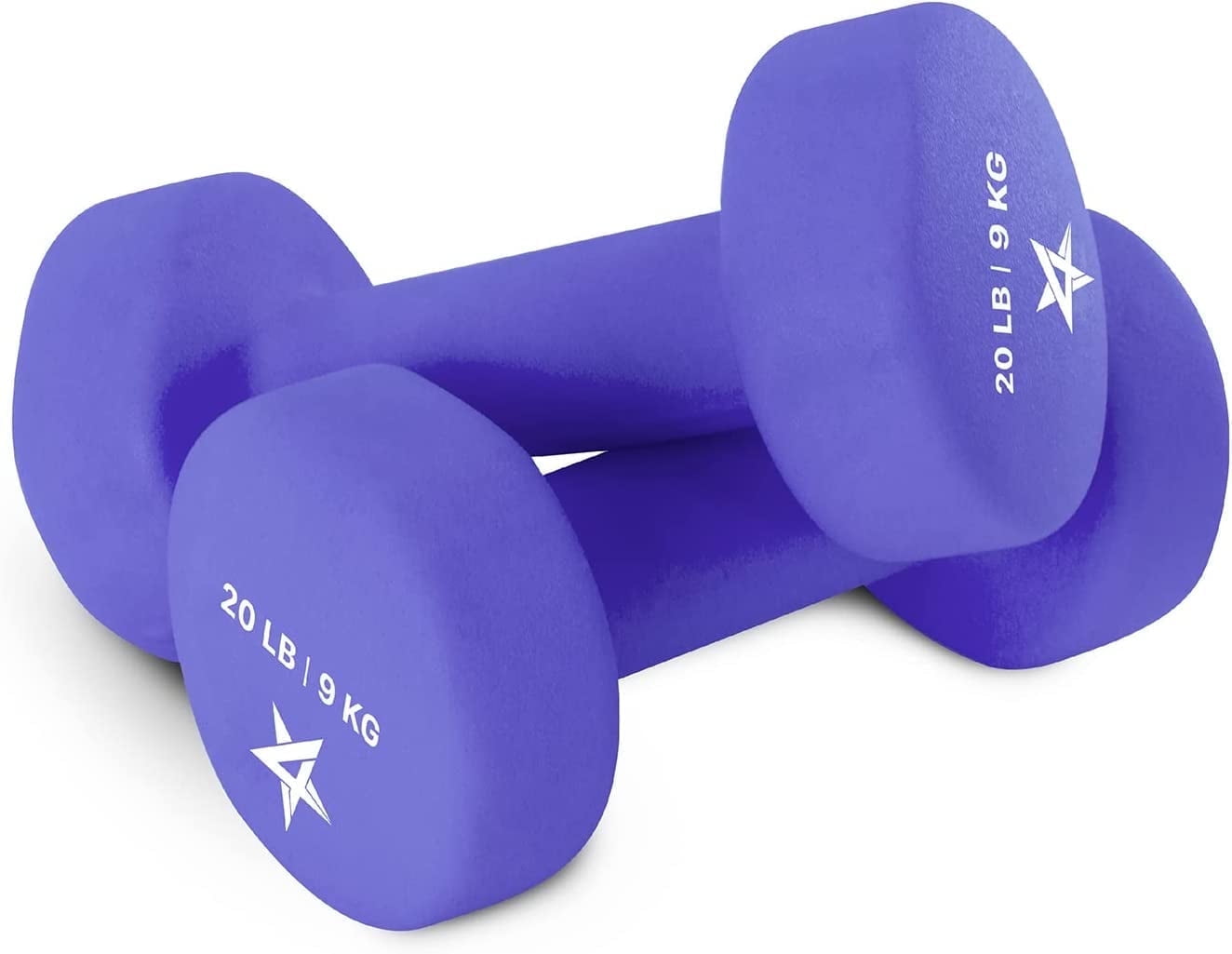 Yes4All Non-Slip Grip Neoprene Coated Dumbbell, Medium Dark Blue, 20 lb